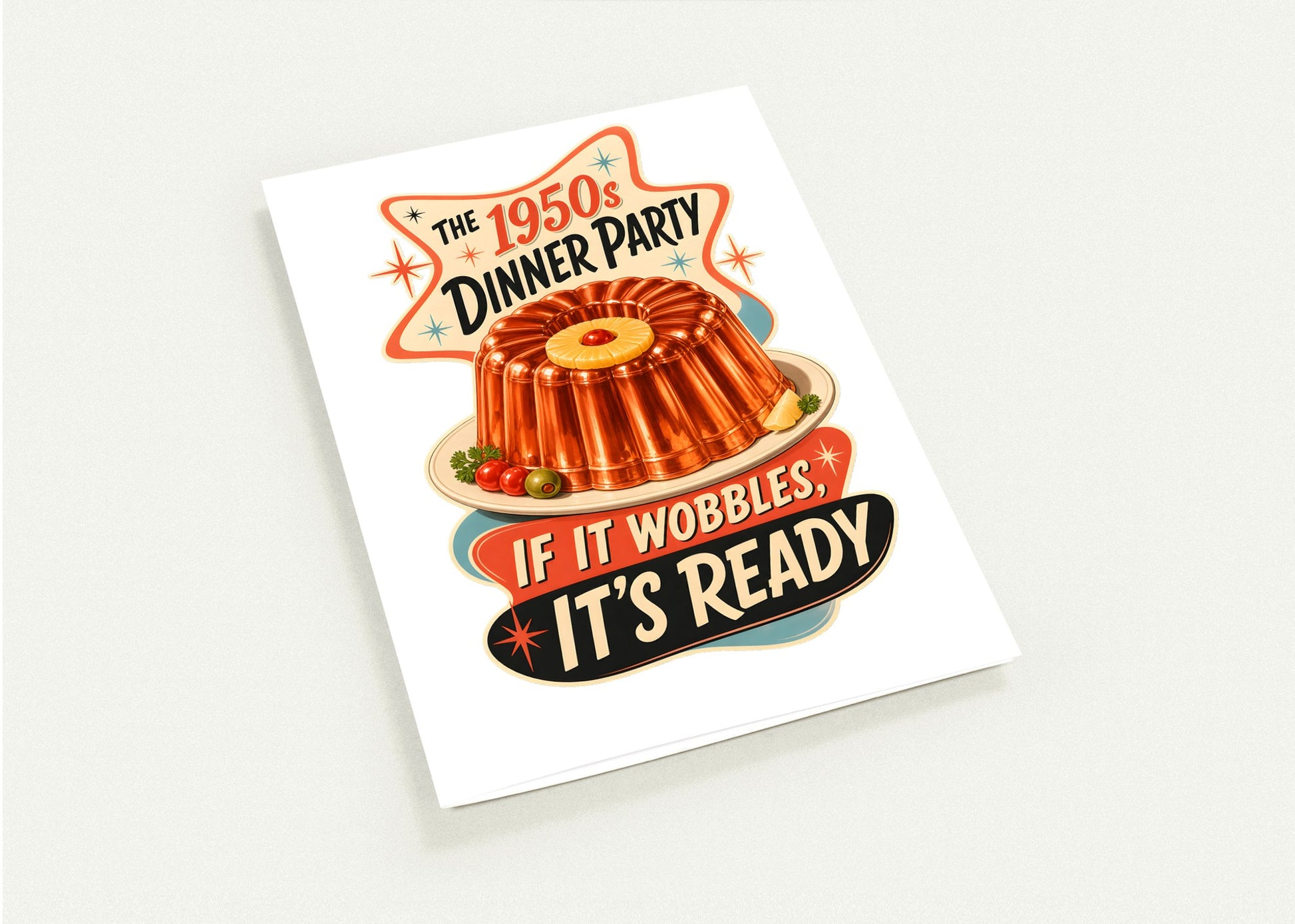 The 1950s Dinner Party — If It Wobbles, It's Ready Greeting Card Pack — product view 4