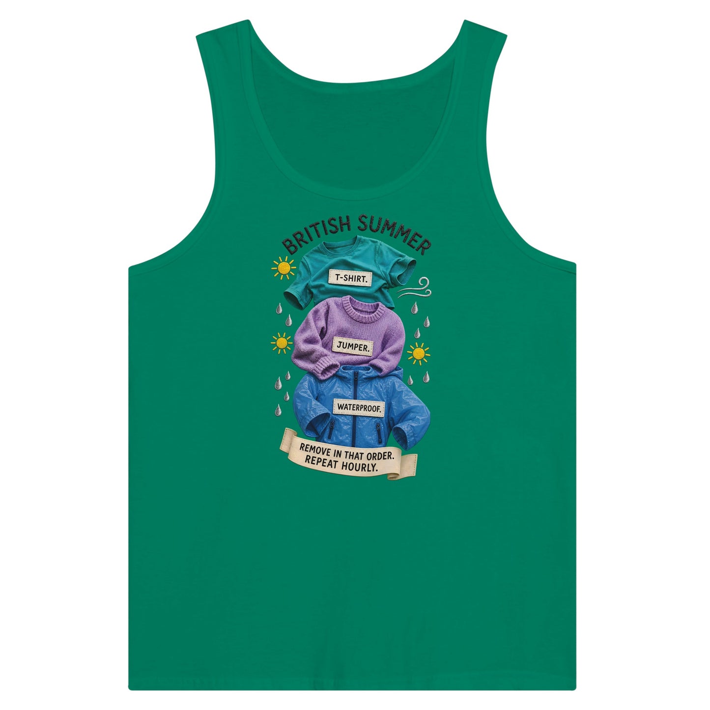 British Summer: Repeat Layers Hourly Premium Unisex Tank Top — product view 10