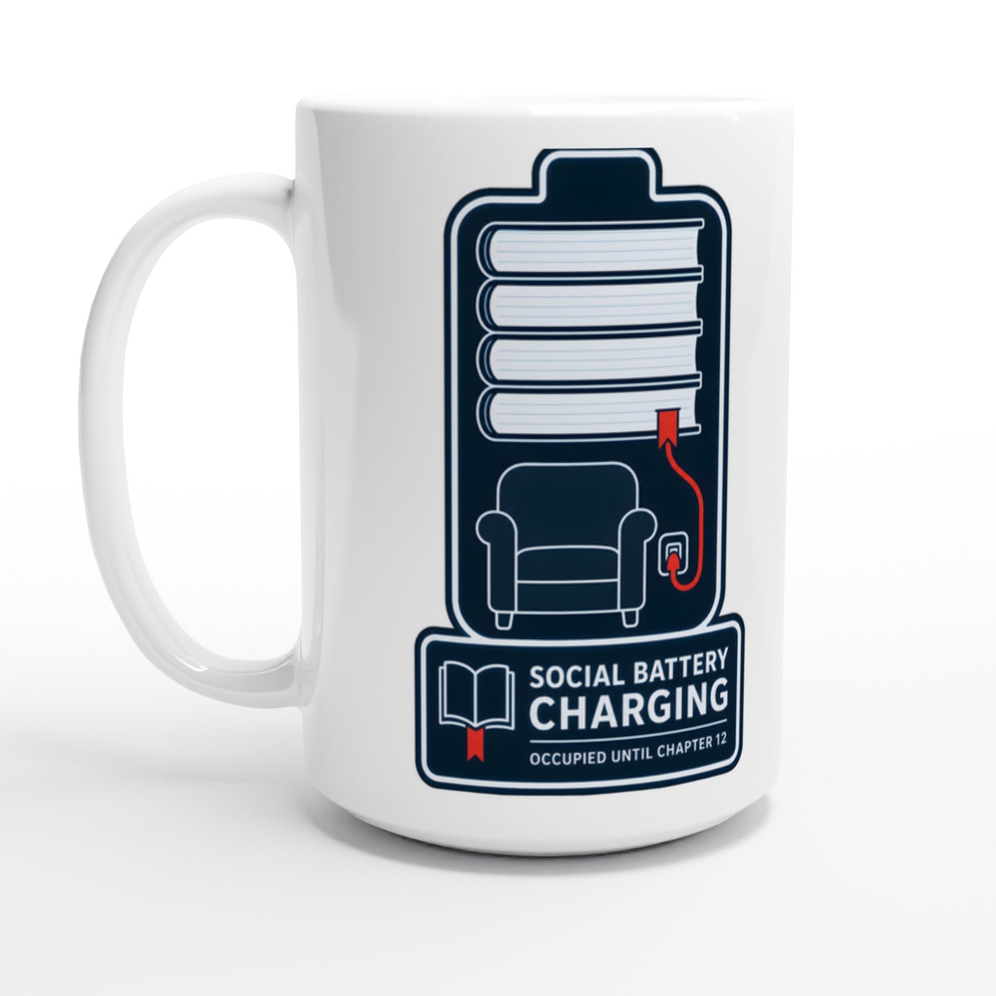 Social Battery Charging Large Mug — product view 1
