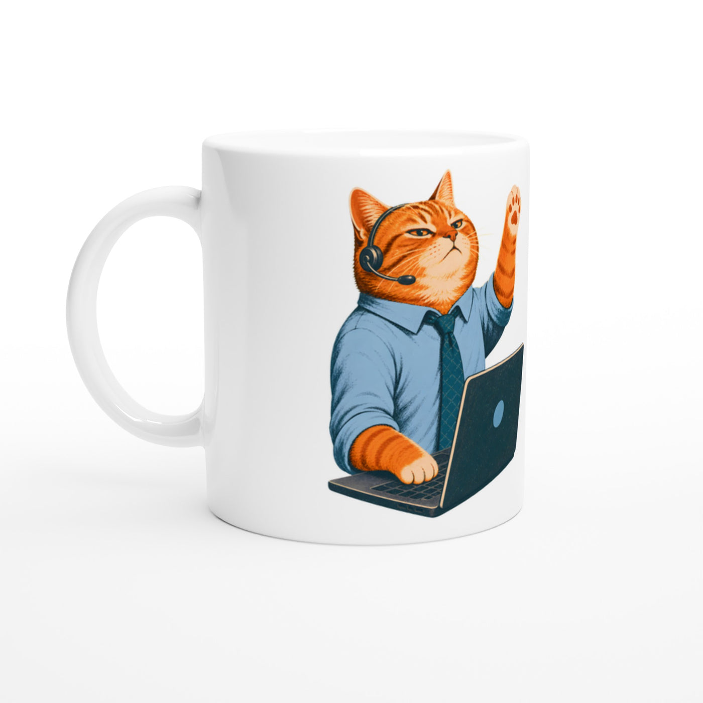 Cat Calls the Meeting Mug
