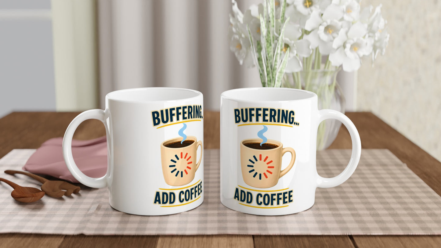 Buffering... Add Coffee — Outlined Loading Mug Graphic — product view 4
