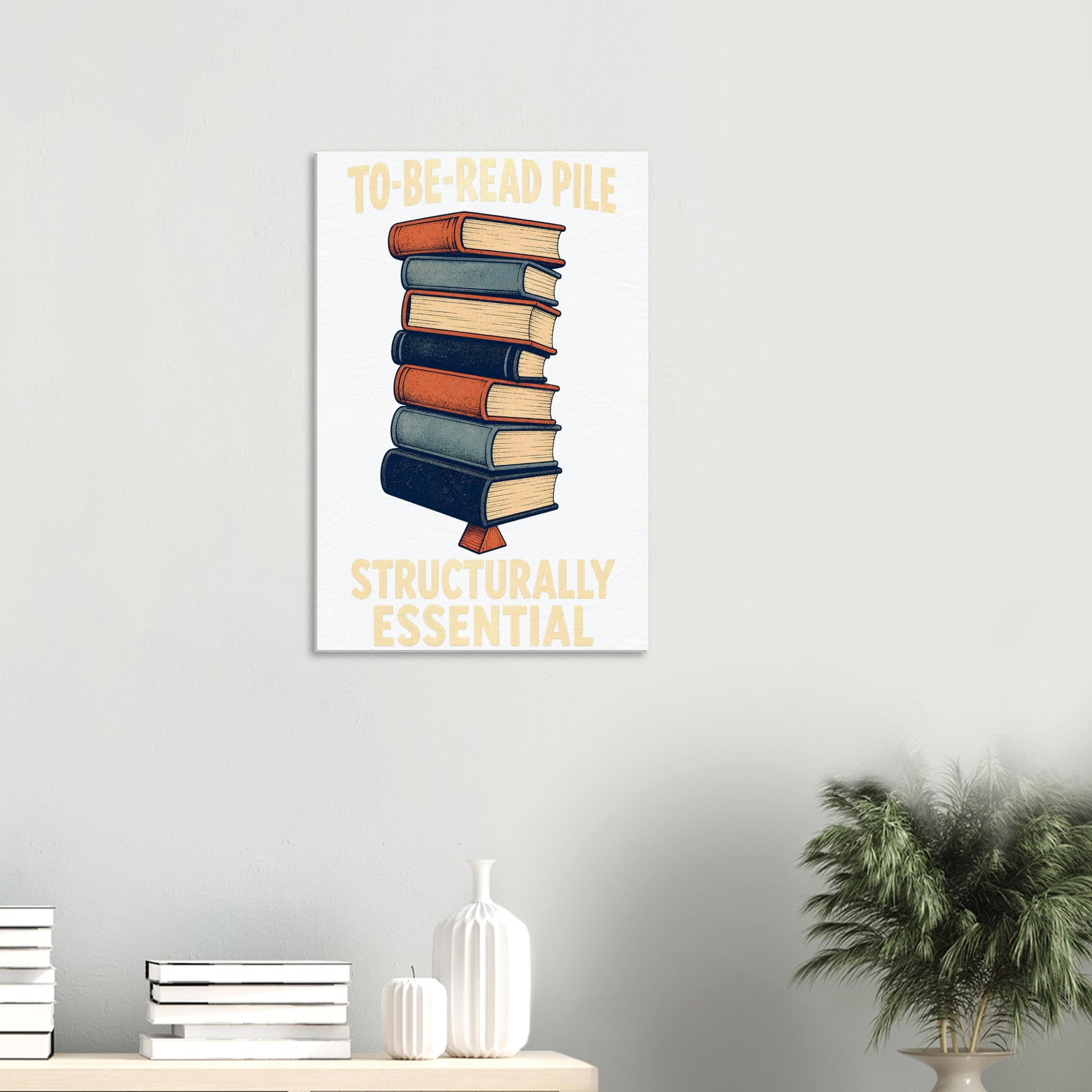 To-Be-Read Pile: Structurally Essential Book Graphic Canvas — product view 4