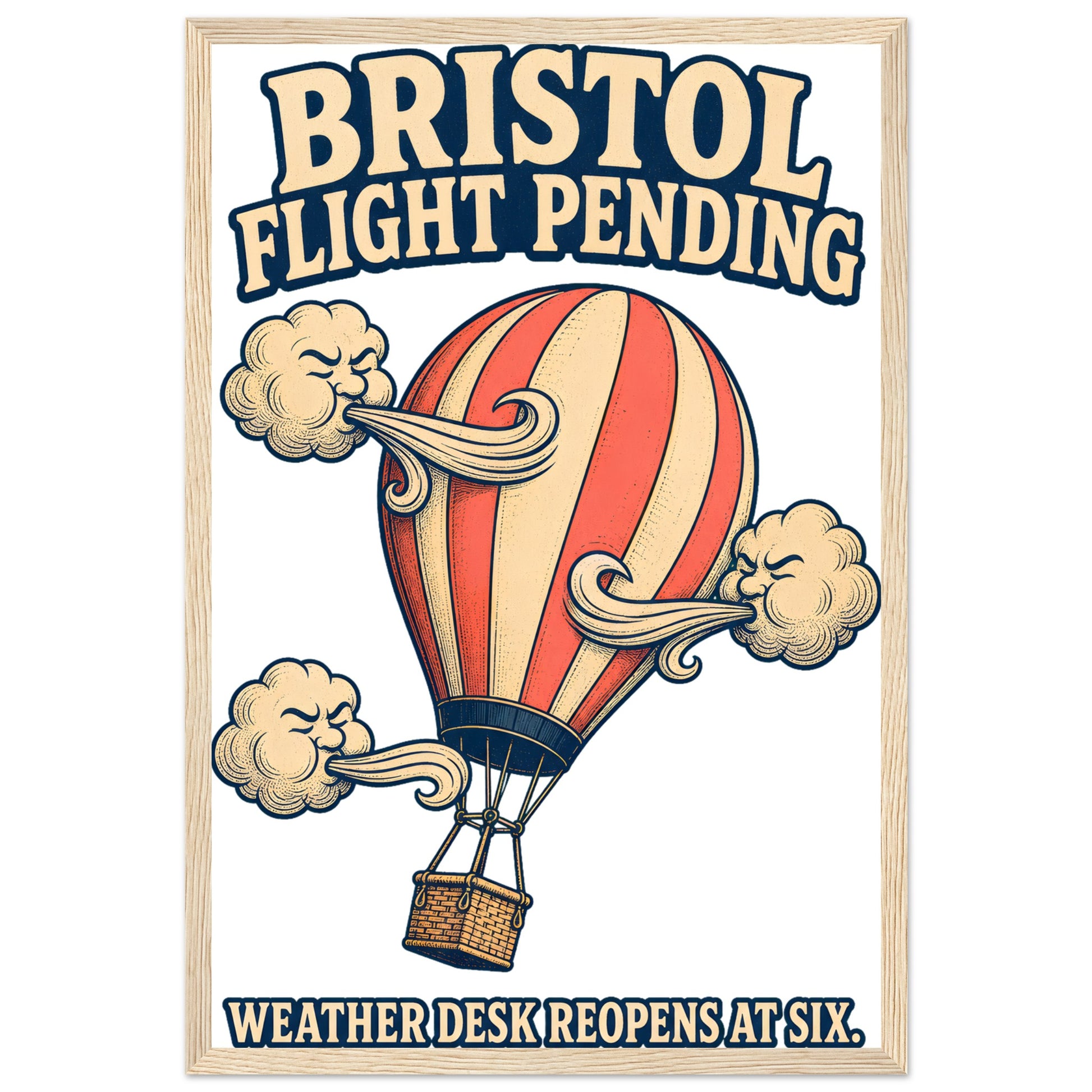 Bristol Flight Pending – Weather Desk Framed Wall Art — product view 3