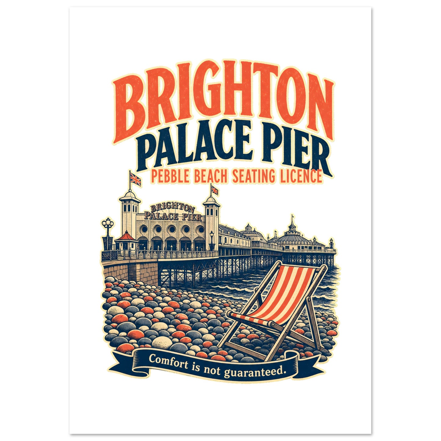 Brighton Pebble Beach Seating Licence Poster — product view 1