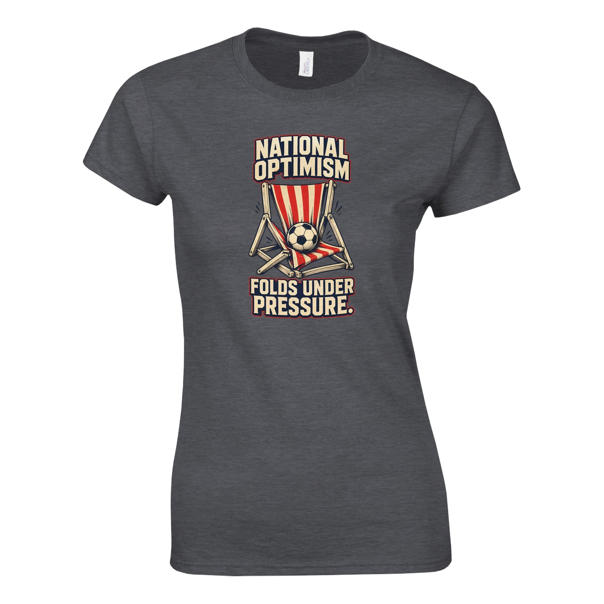 National Optimism Folds Under Pressure Football Women's T-shirt — product view 11