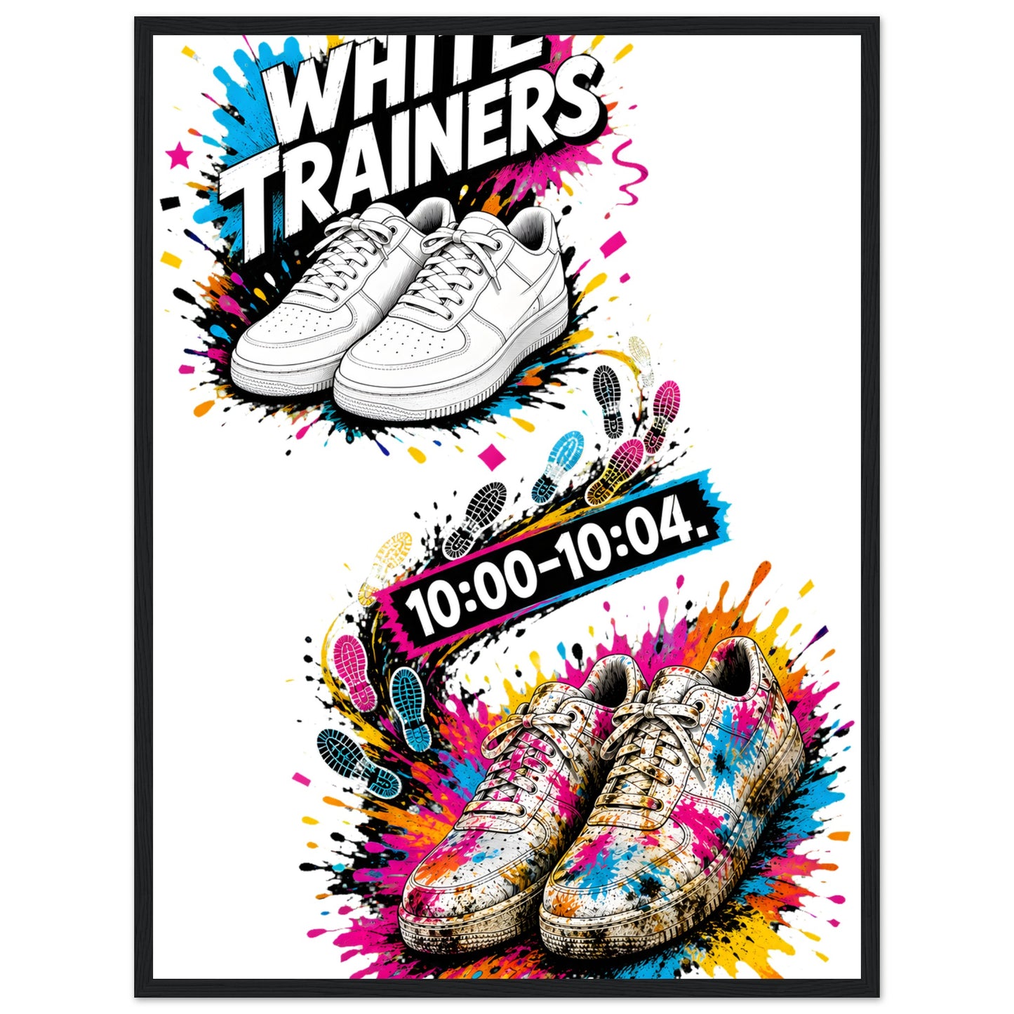 White Trainers: 10:00–10:04 Framed Wall Art — product view 4