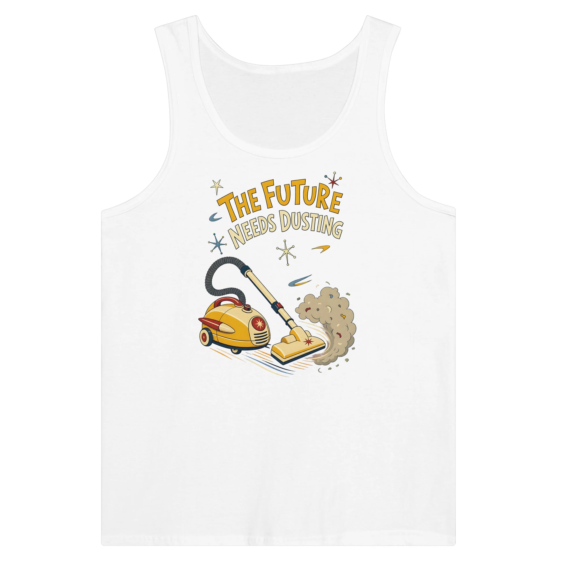 The Future Needs Dusting Premium Unisex Tank Top — product view 1