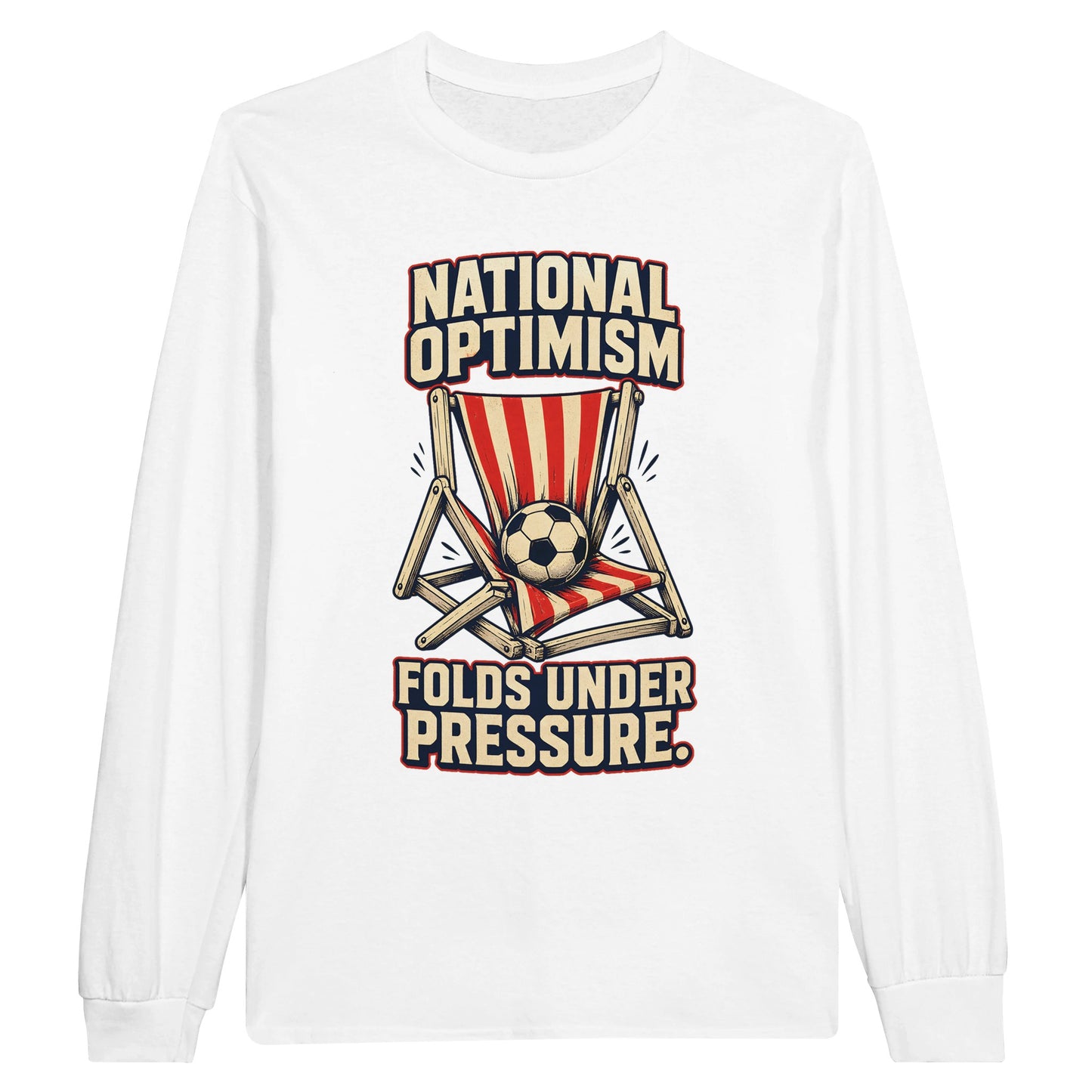 National Optimism Folds Under Pressure Football Long-Sleeve T-shirt — product view 1