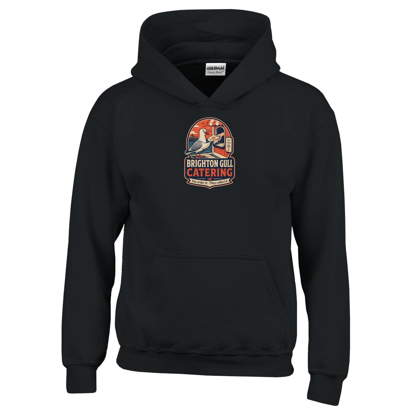 Brighton Gull Catering — Illustrated Kids' Hoodie — product view 3