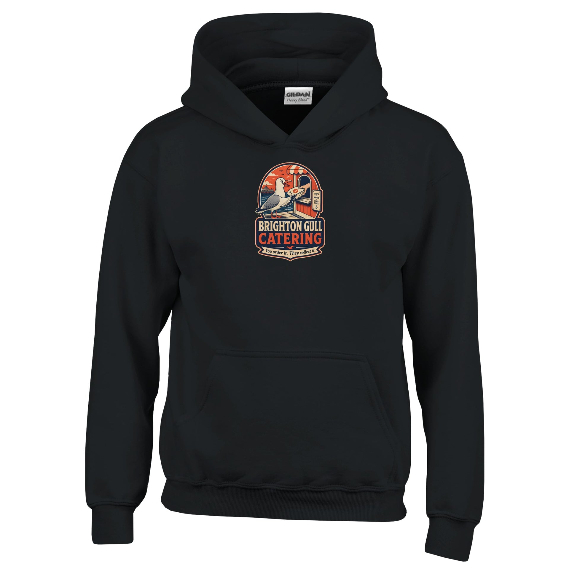 Brighton Gull Catering — Illustrated Kids' Hoodie — product view 3