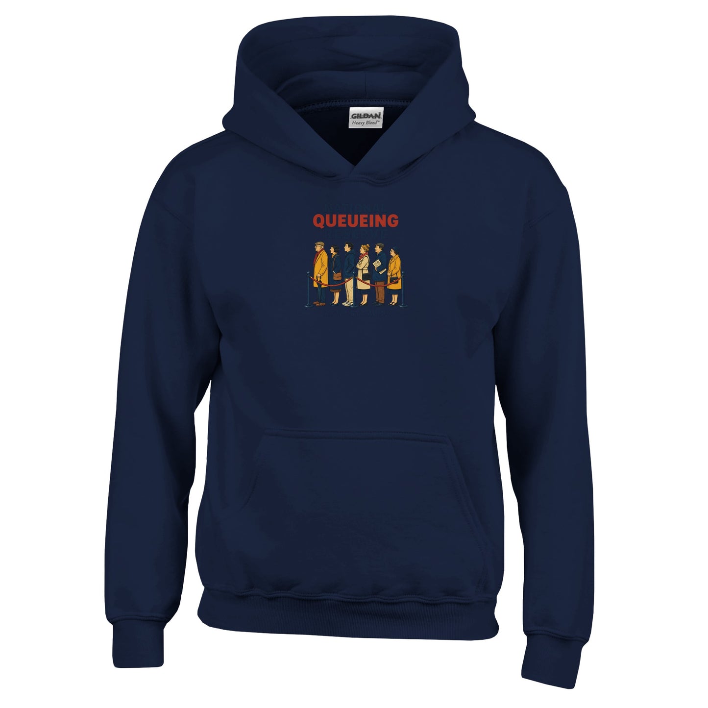 National Queueing Reserve – British Queue Graphic Kids' Hoodie — product view 7