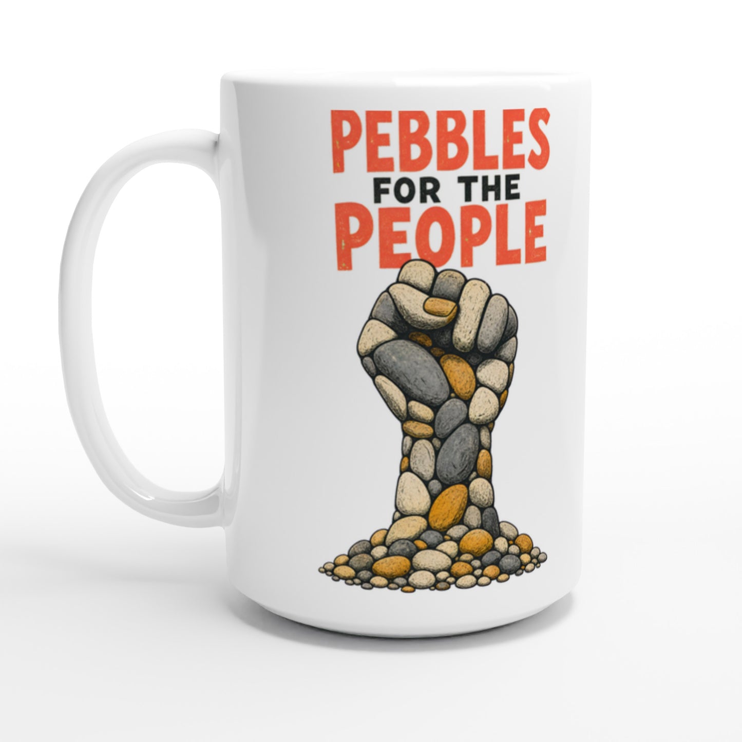 Pebbles for the People Graphic Large Mug — product view 1