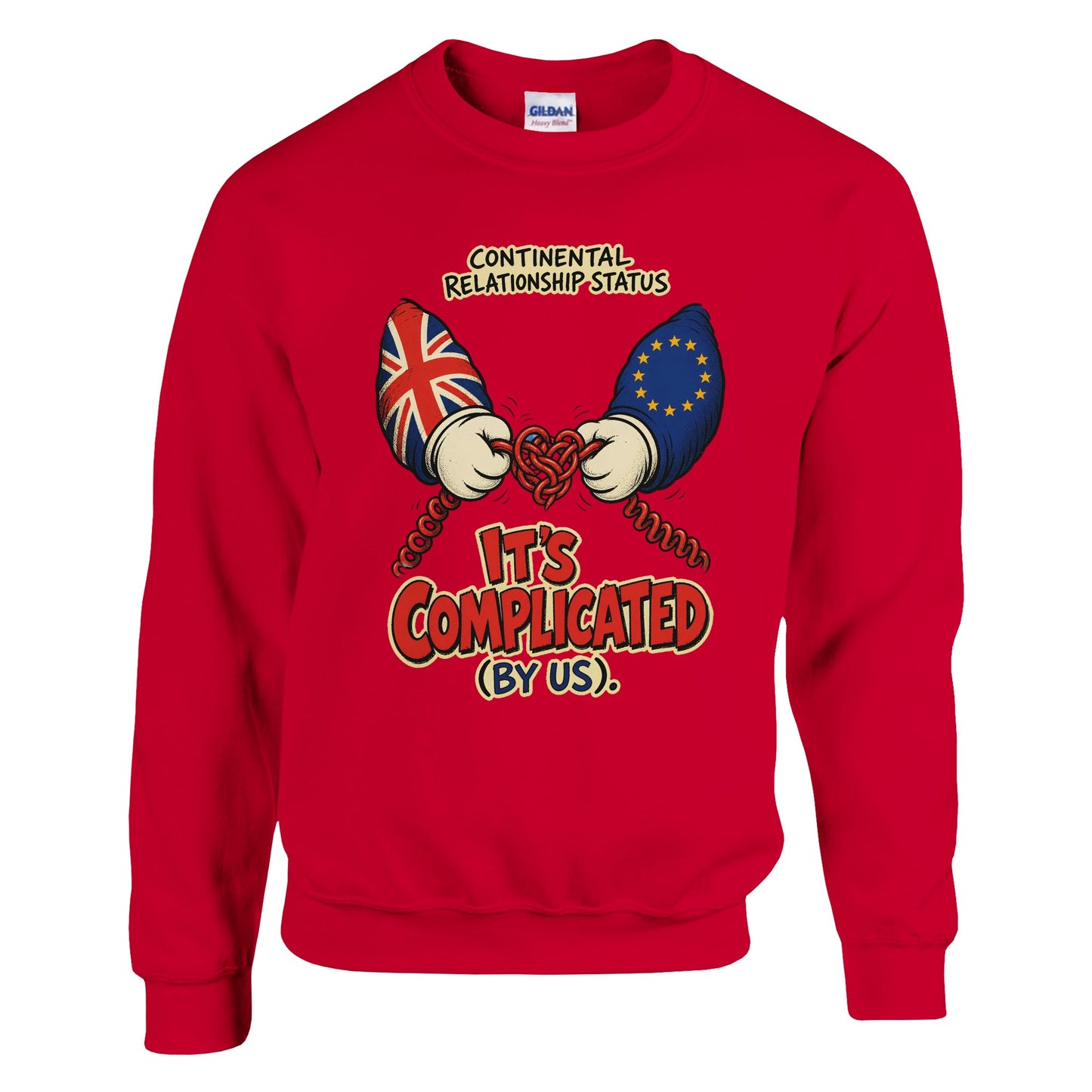 It's Complicated (By Us) UK–EU 1990s Cartoon Sweatshirt — product view 3