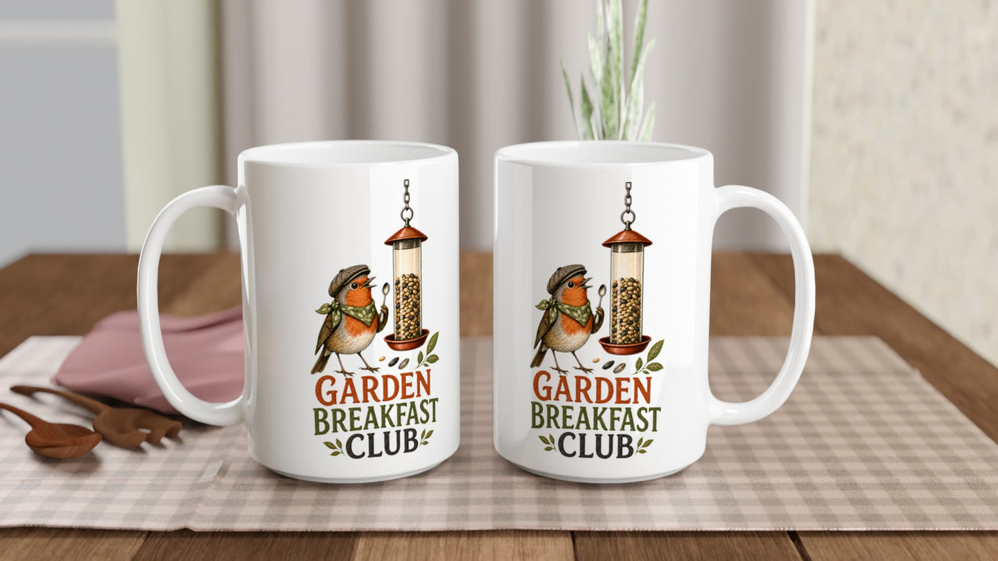 Garden Breakfast Club Robin Graphic Large Mug — product view 5