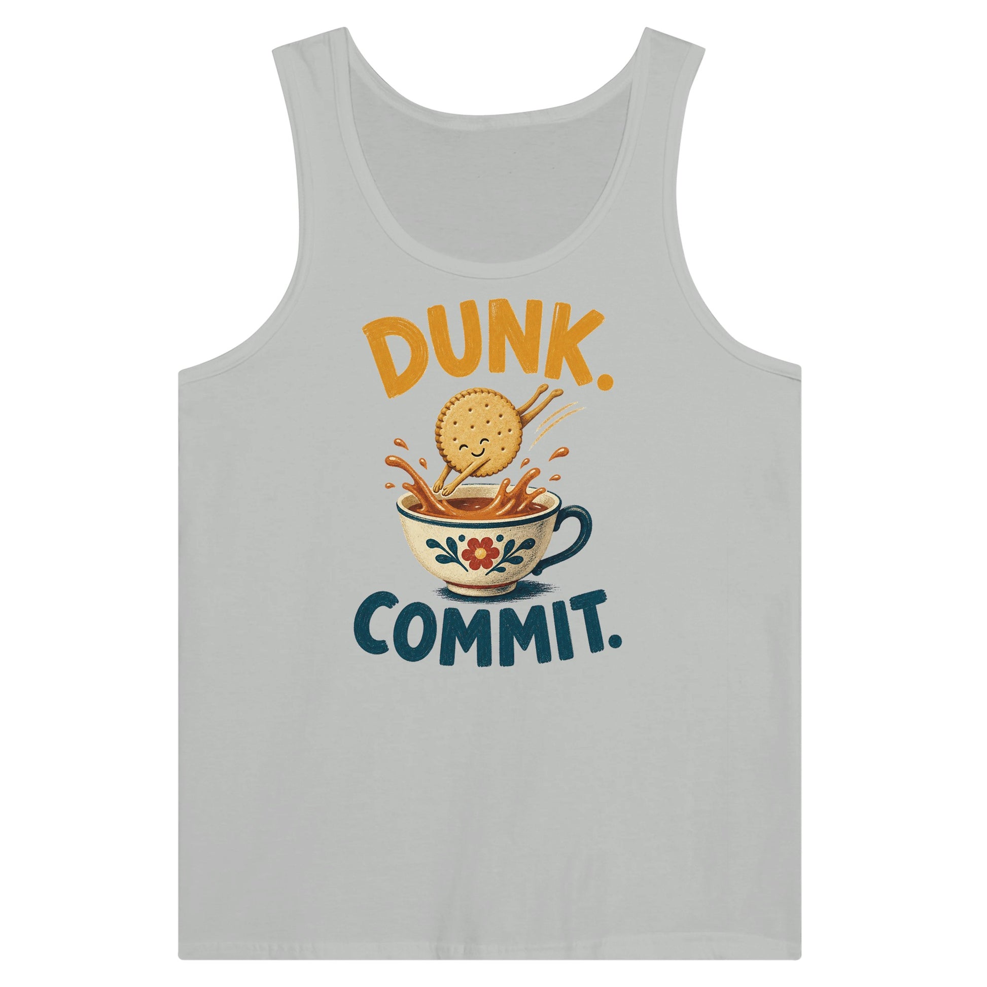 Dunk. Commit. Tea Biscuit Graphic Premium Unisex Tank Top — product view 5