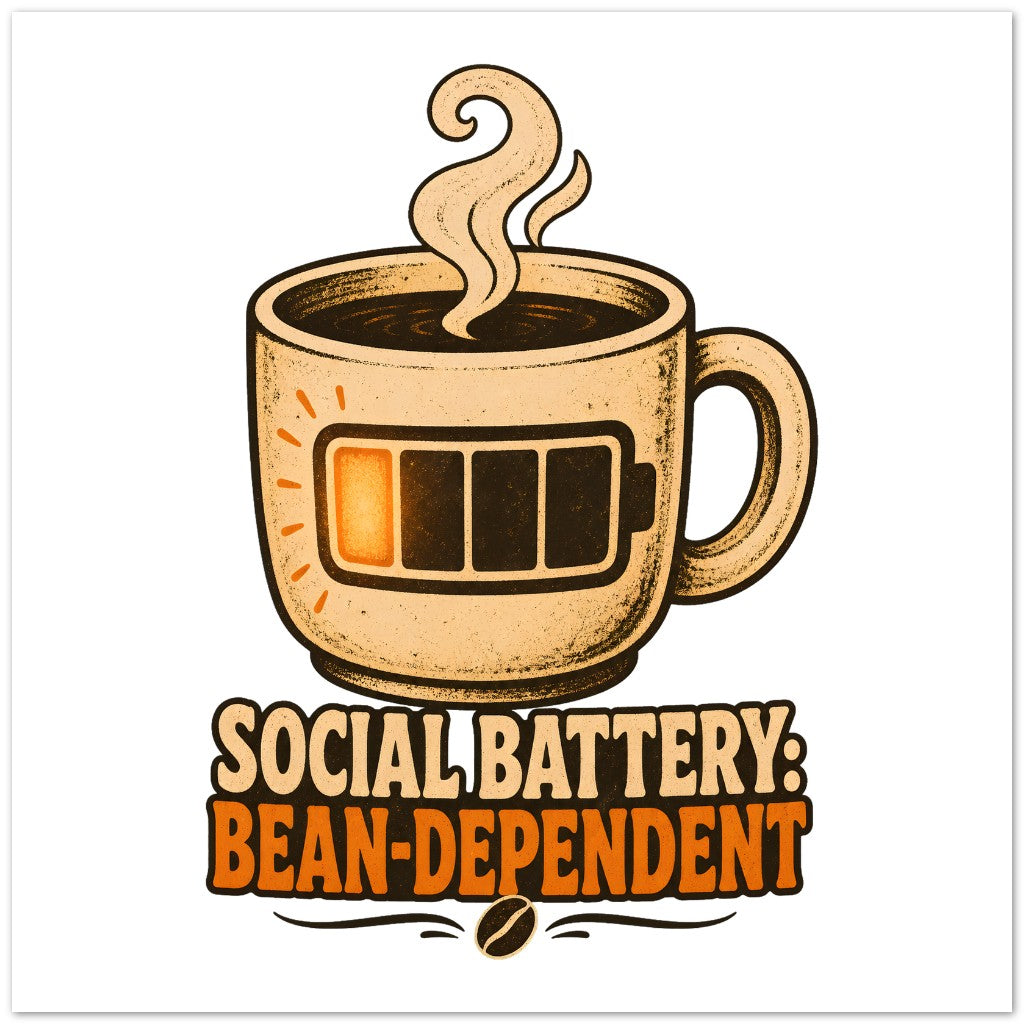 Social Battery: Bean-Dependent Graphic Greeting Card Pack — product view 3