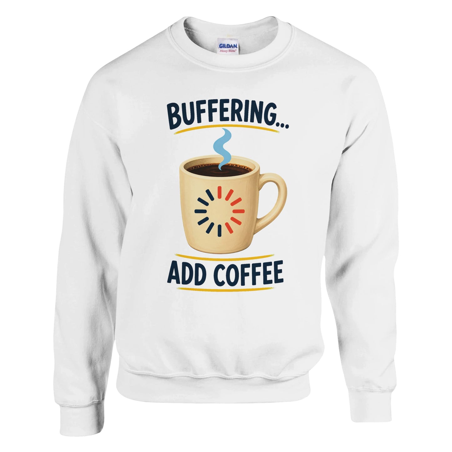 Buffering Brew — Add Coffee Tech Graphic Sweatshirt — product view 1