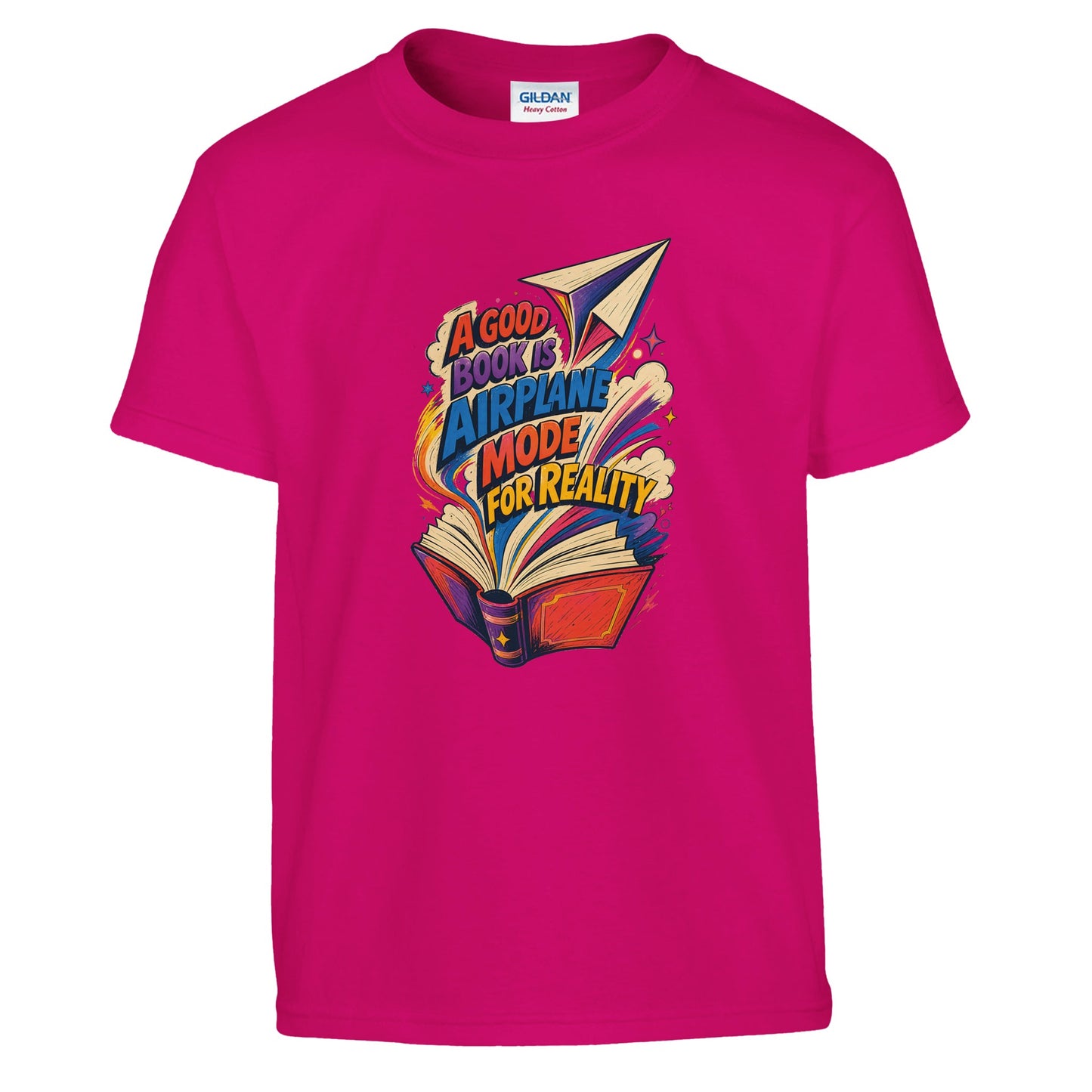 A Good Book Is Airplane Mode for Reality Kids' T-shirt — product view 11