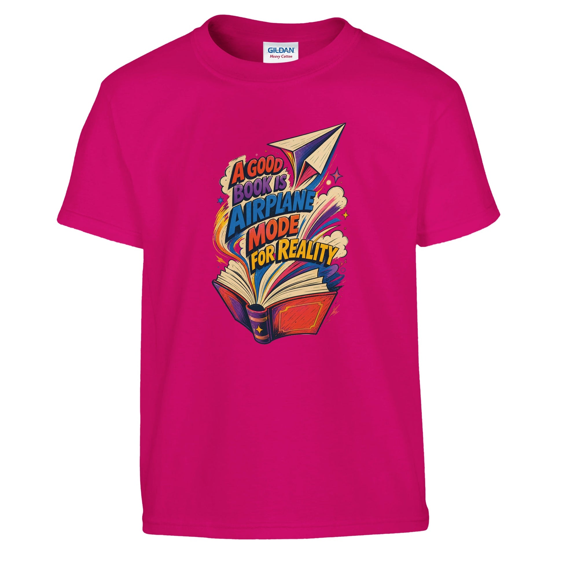 A Good Book Is Airplane Mode for Reality Kids' T-shirt — product view 11