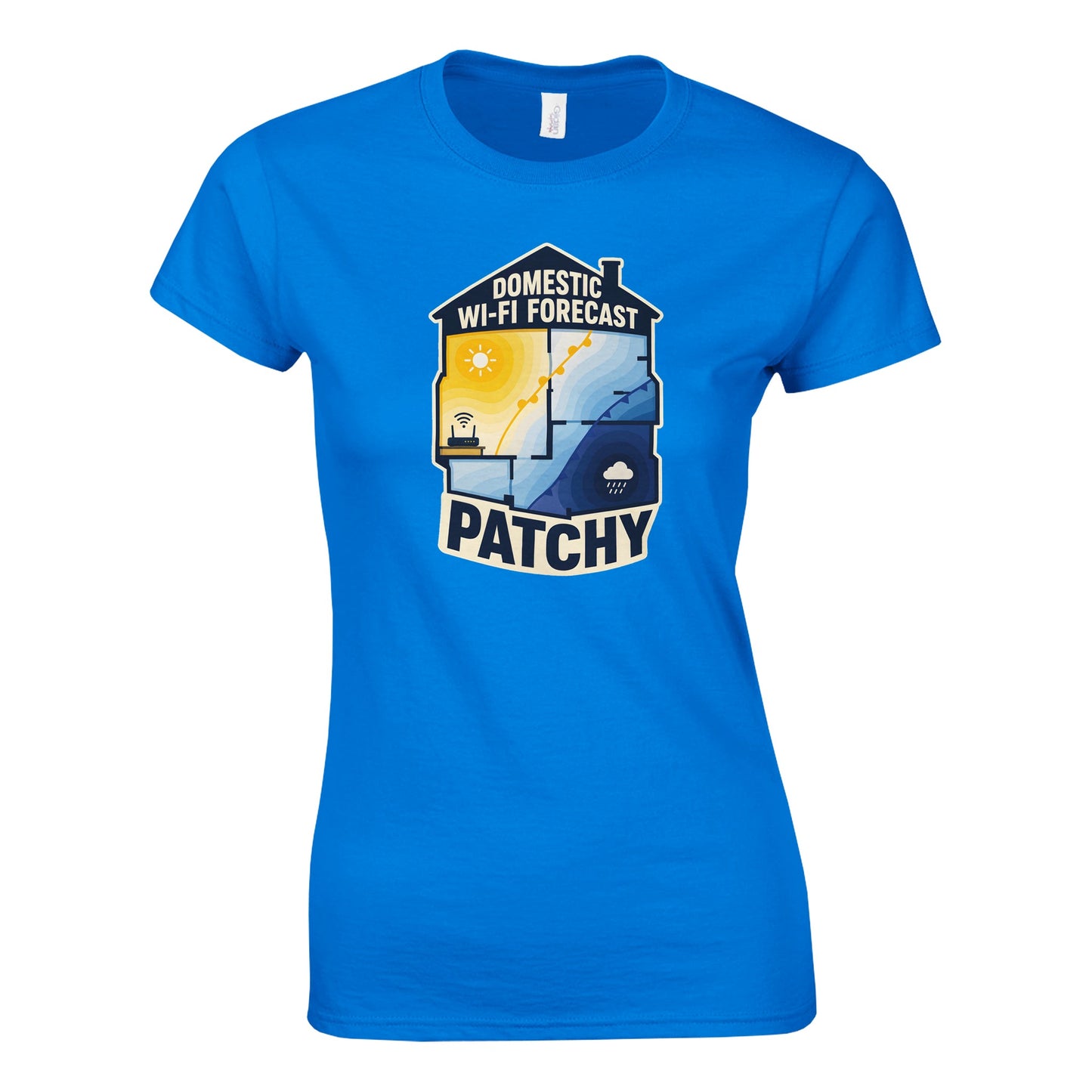 Domestic Wi-Fi Forecast Patchy Women's T-shirt — product view 6