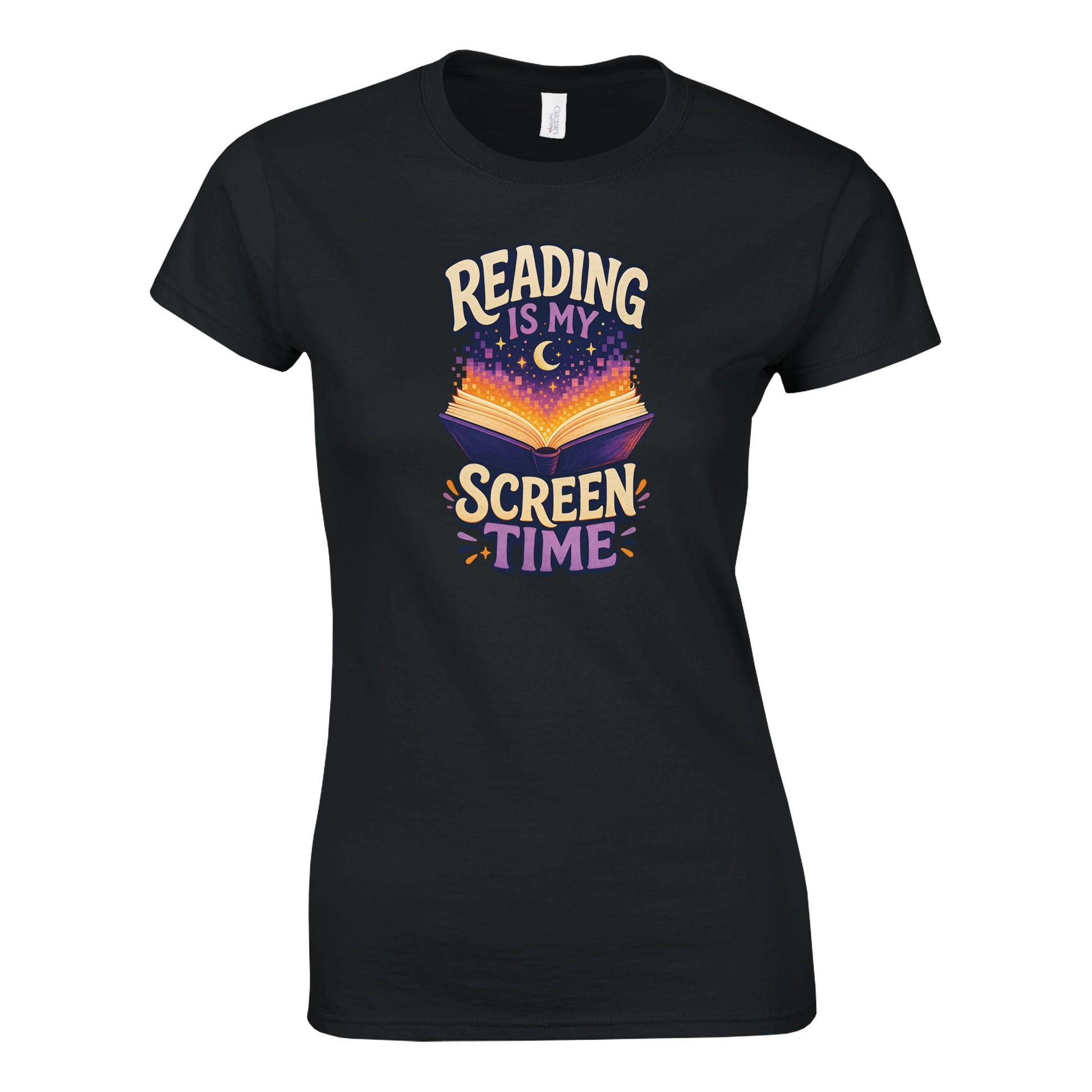 Reading Is My Screen Time Book Graphic Women's T-shirt — product view 6