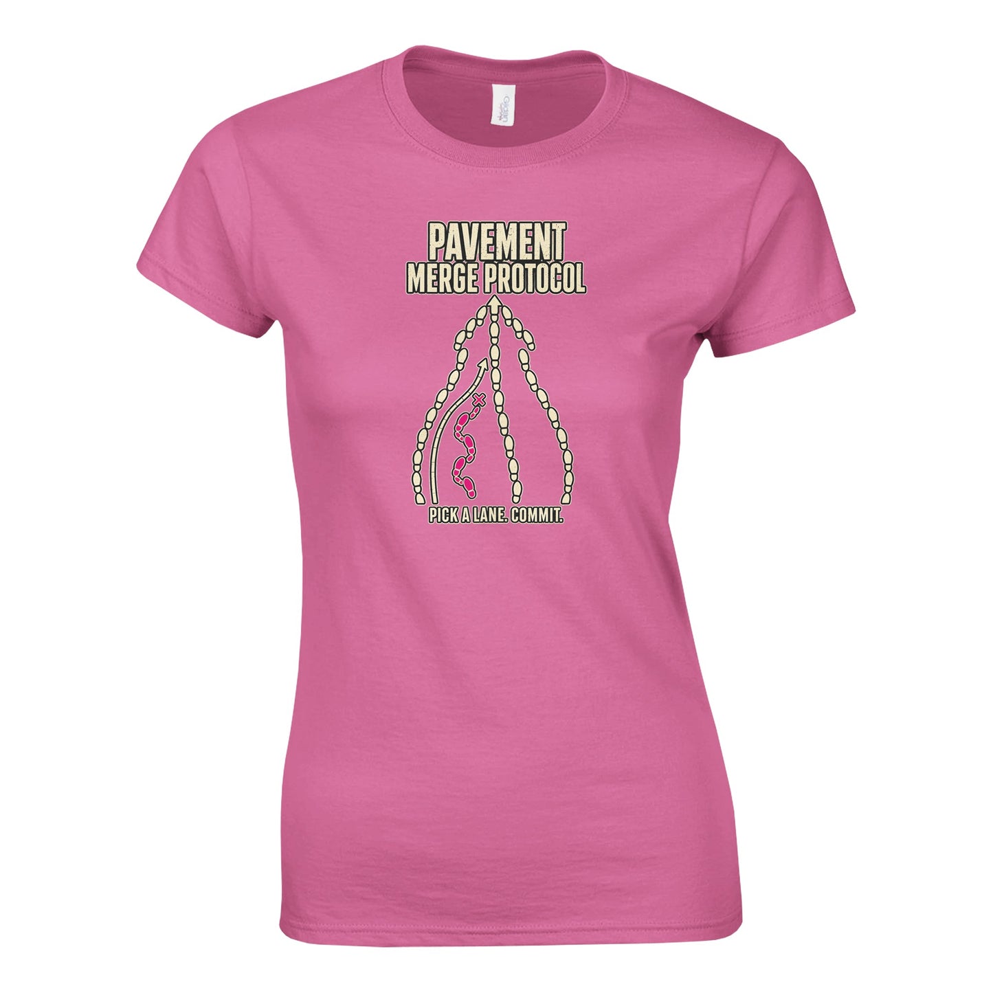 Pavement Merge Protocol — Pick a Lane Women's T-shirt — product view 4