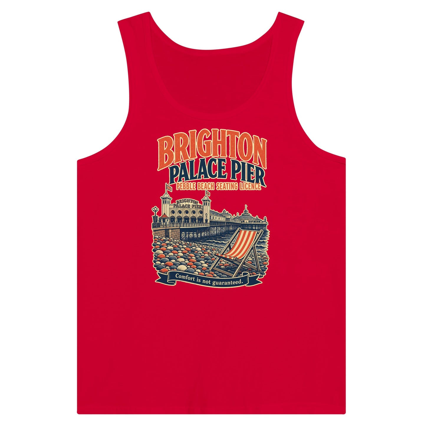 Brighton Pebble Beach Seating Licence Premium Unisex Tank Top — product view 12