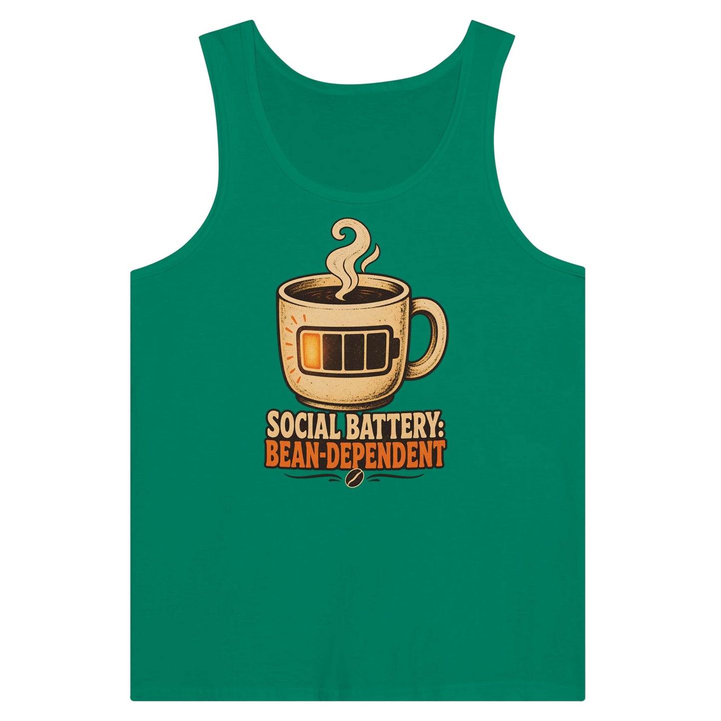 Social Battery: Bean-Dependent Graphic Premium Unisex Tank Top — product view 10