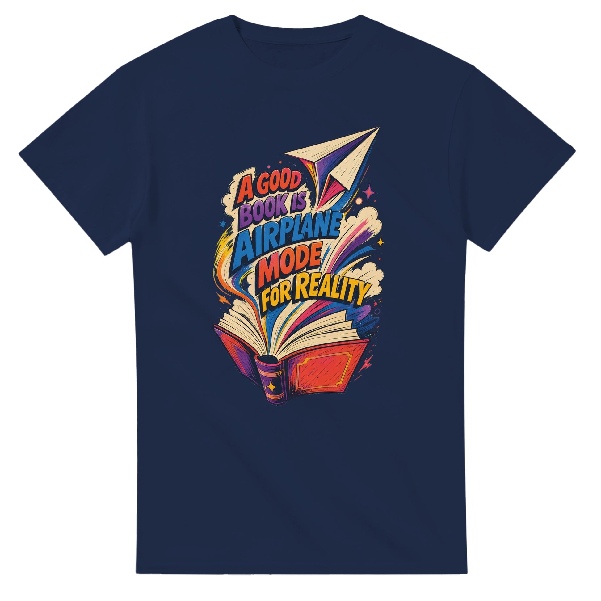 A Good Book Is Airplane Mode for Reality T-shirt — product view 5