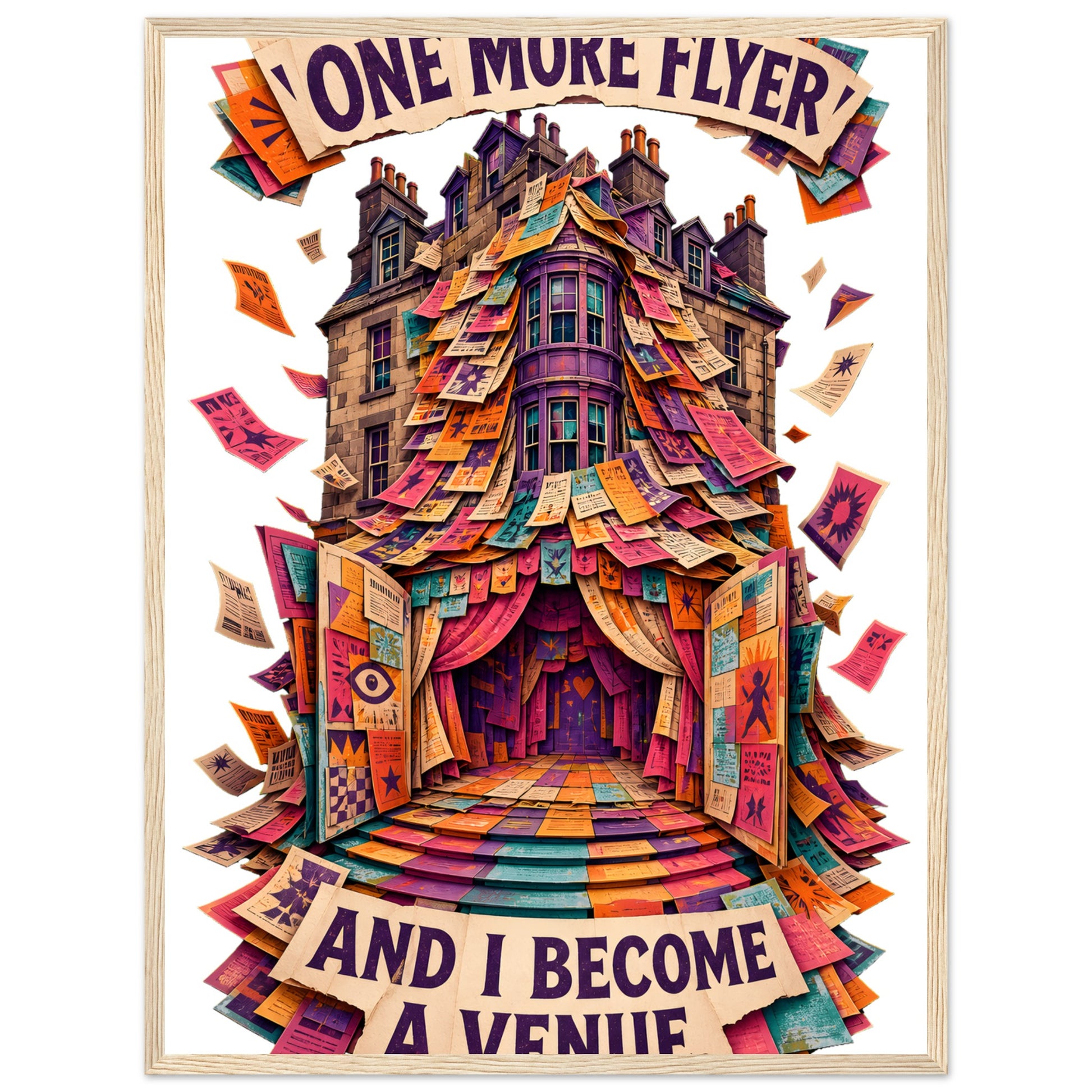 One More Flyer and I Become a Venue Framed Wall Art — product view 9