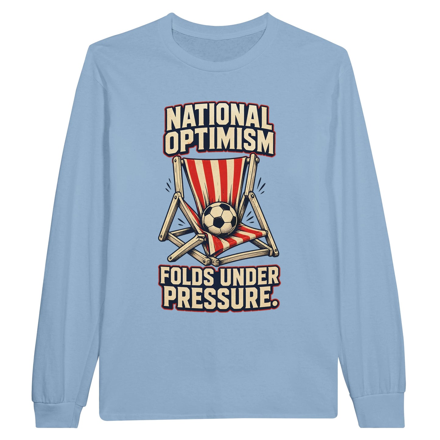 National Optimism Folds Under Pressure Football Long-Sleeve T-shirt — product view 8