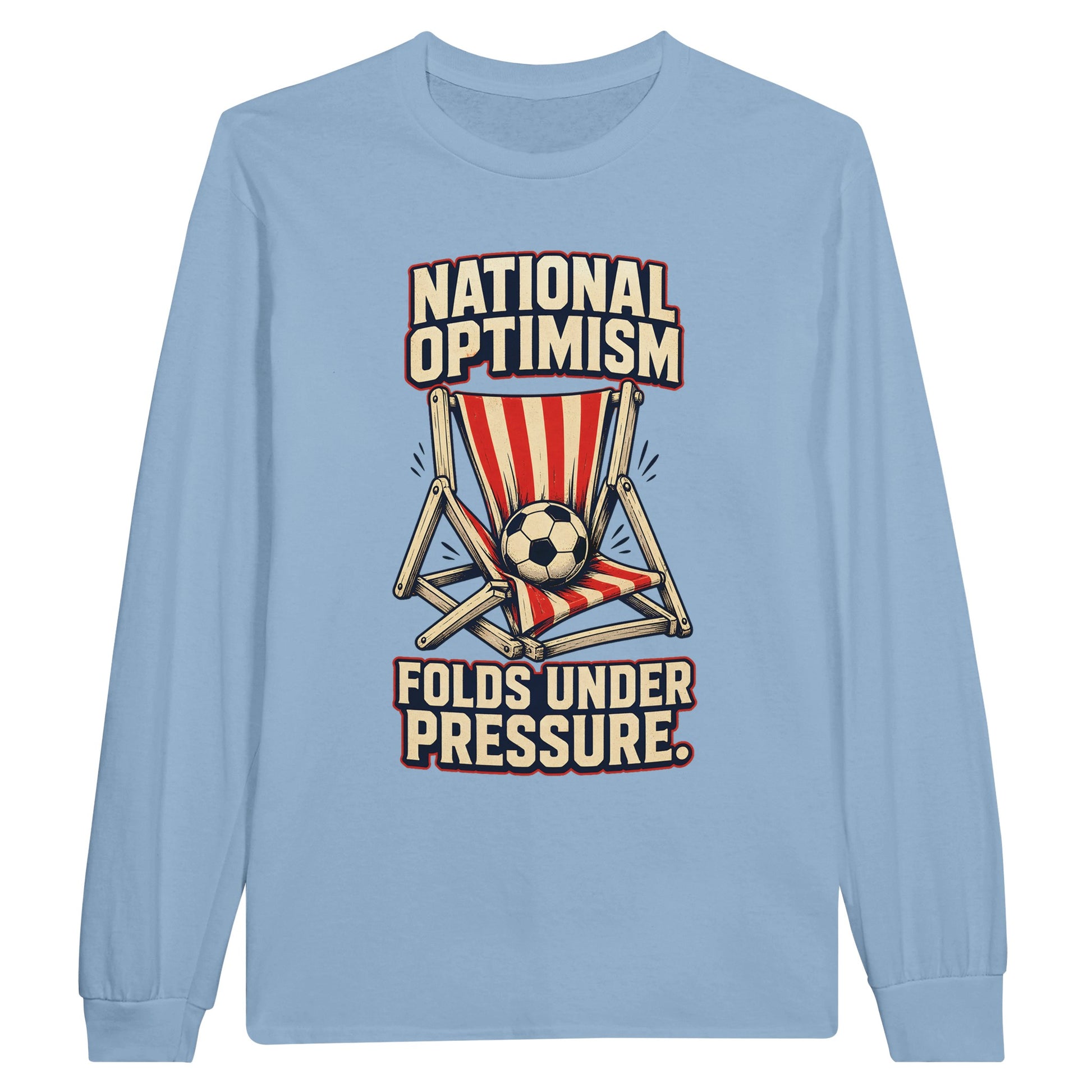 National Optimism Folds Under Pressure Football Long-Sleeve T-shirt — product view 8