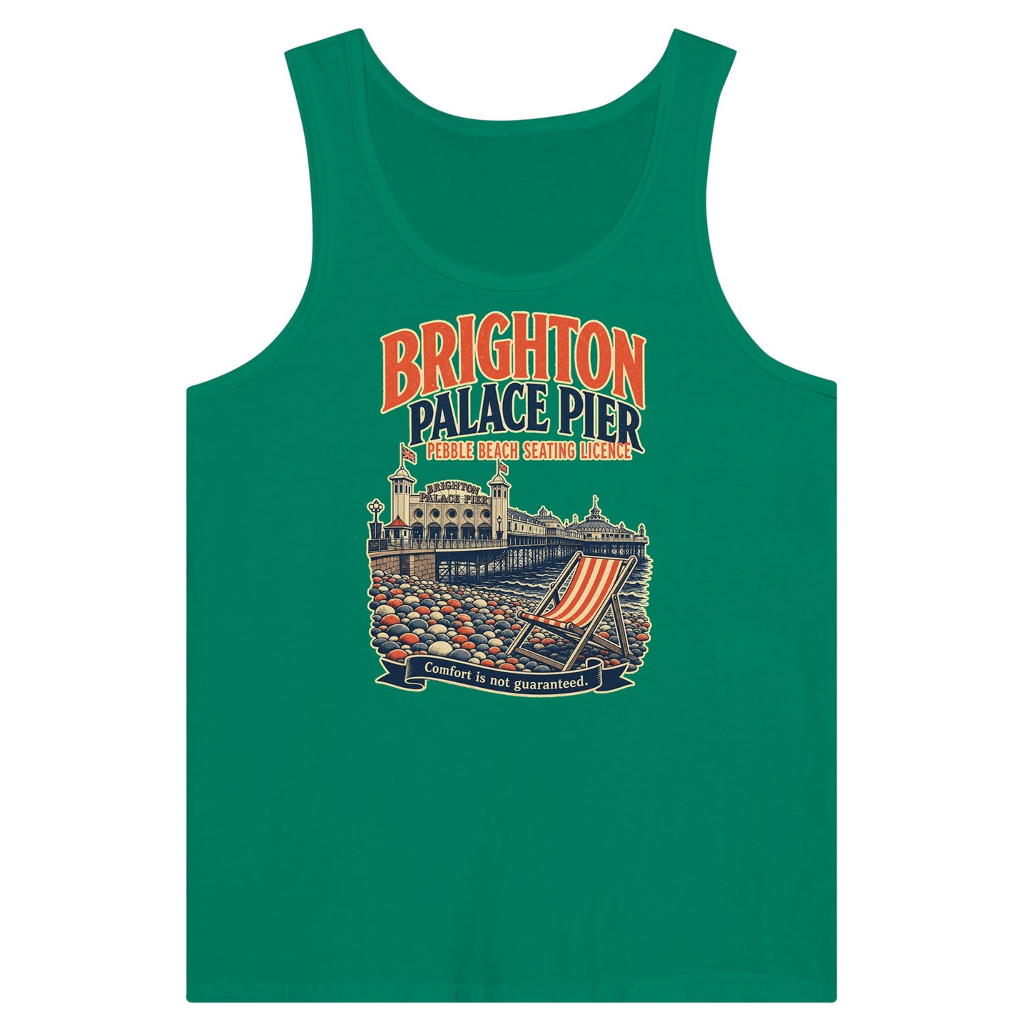 Brighton Pebble Beach Seating Licence Premium Unisex Tank Top — product view 10