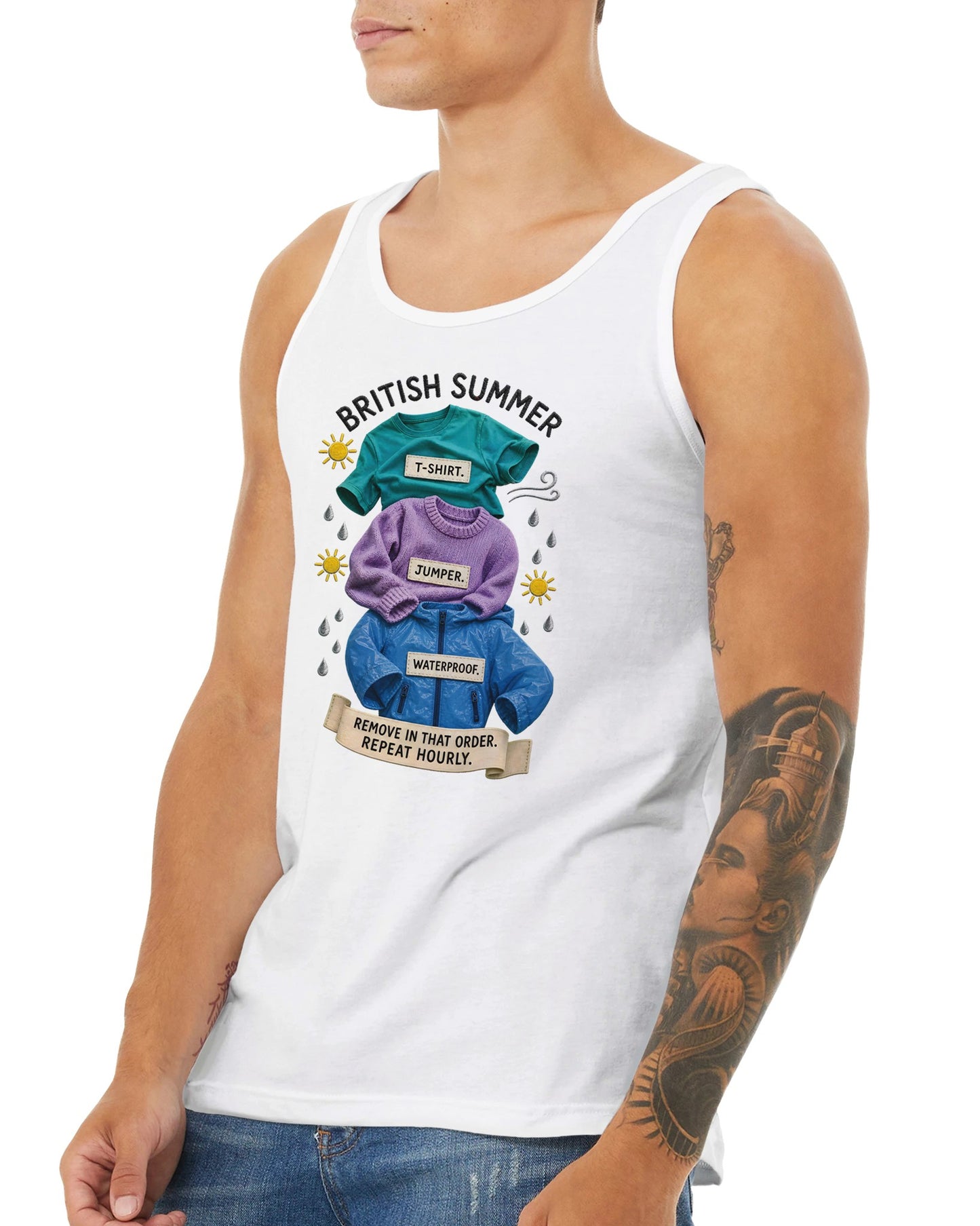 British Summer: Repeat Layers Hourly Premium Unisex Tank Top — product view 16