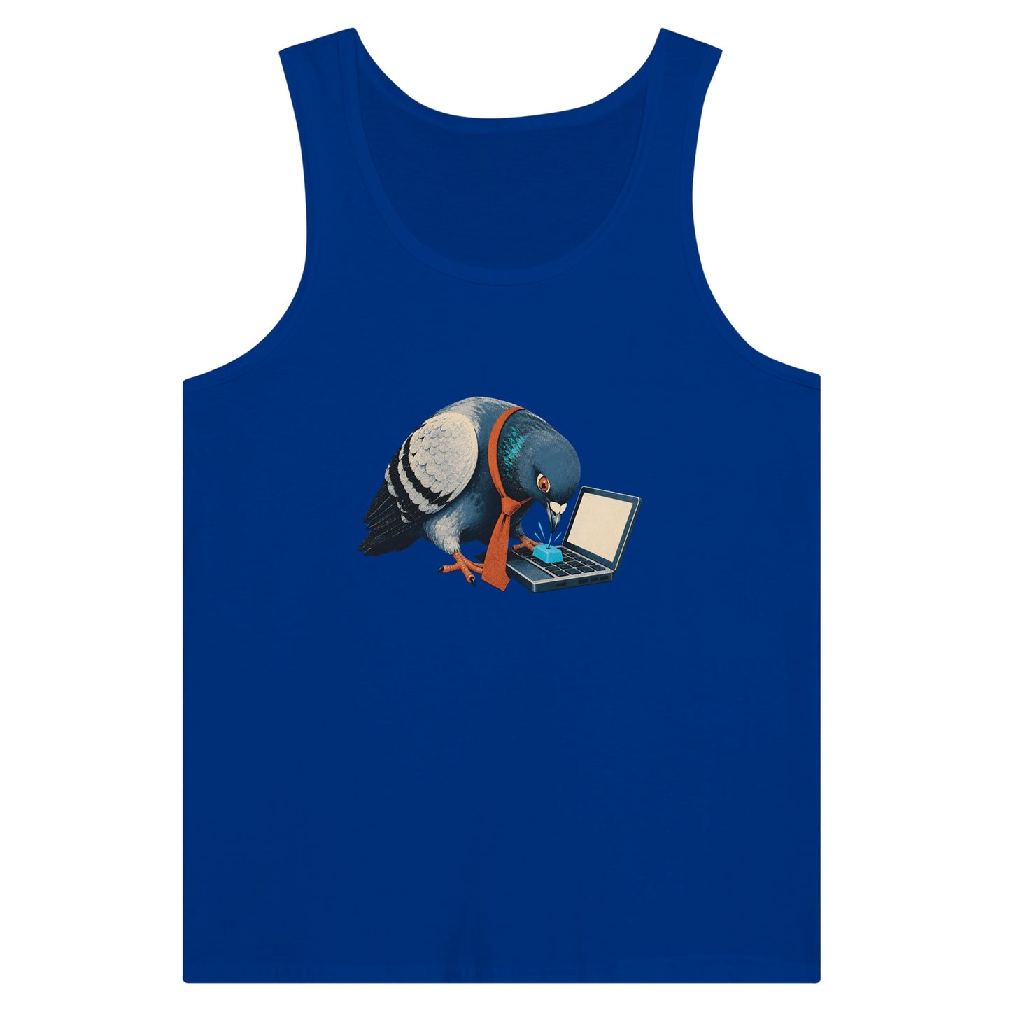 Pigeon Hits Send Premium Unisex Tank Top — product view 3