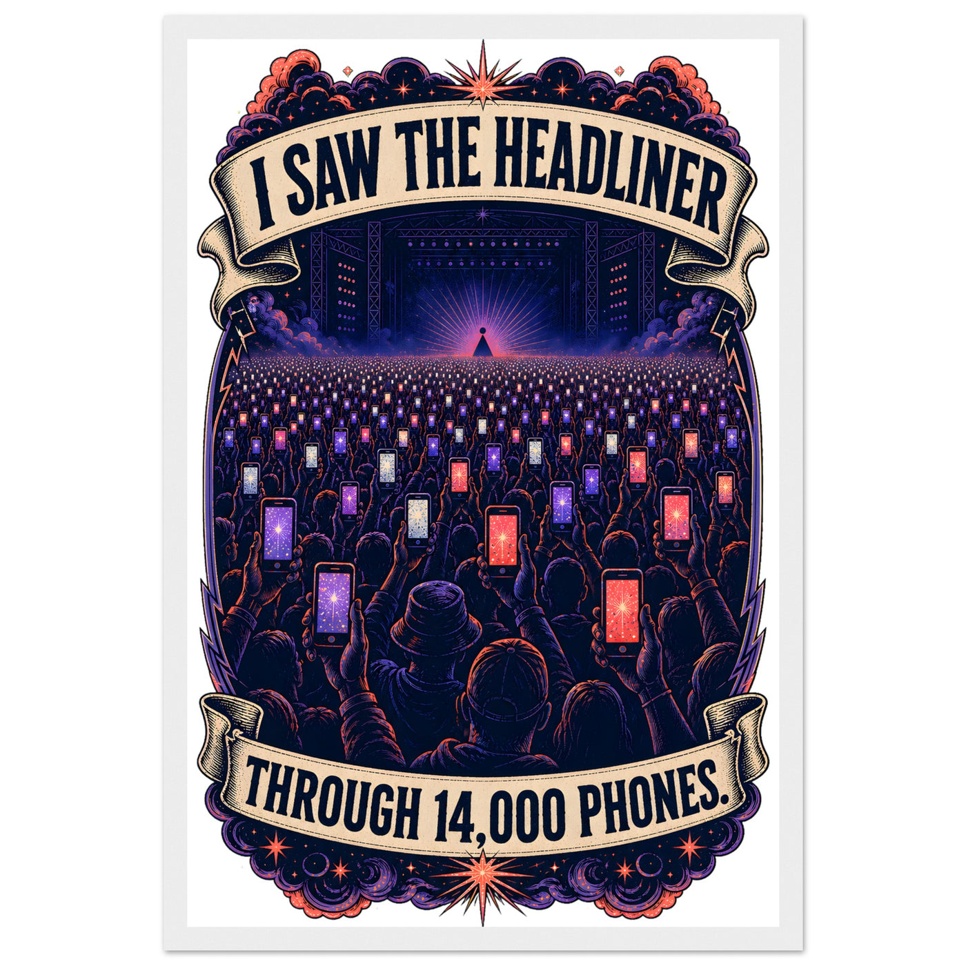 The Headliner Through 14,000 Phones Framed Wall Art
