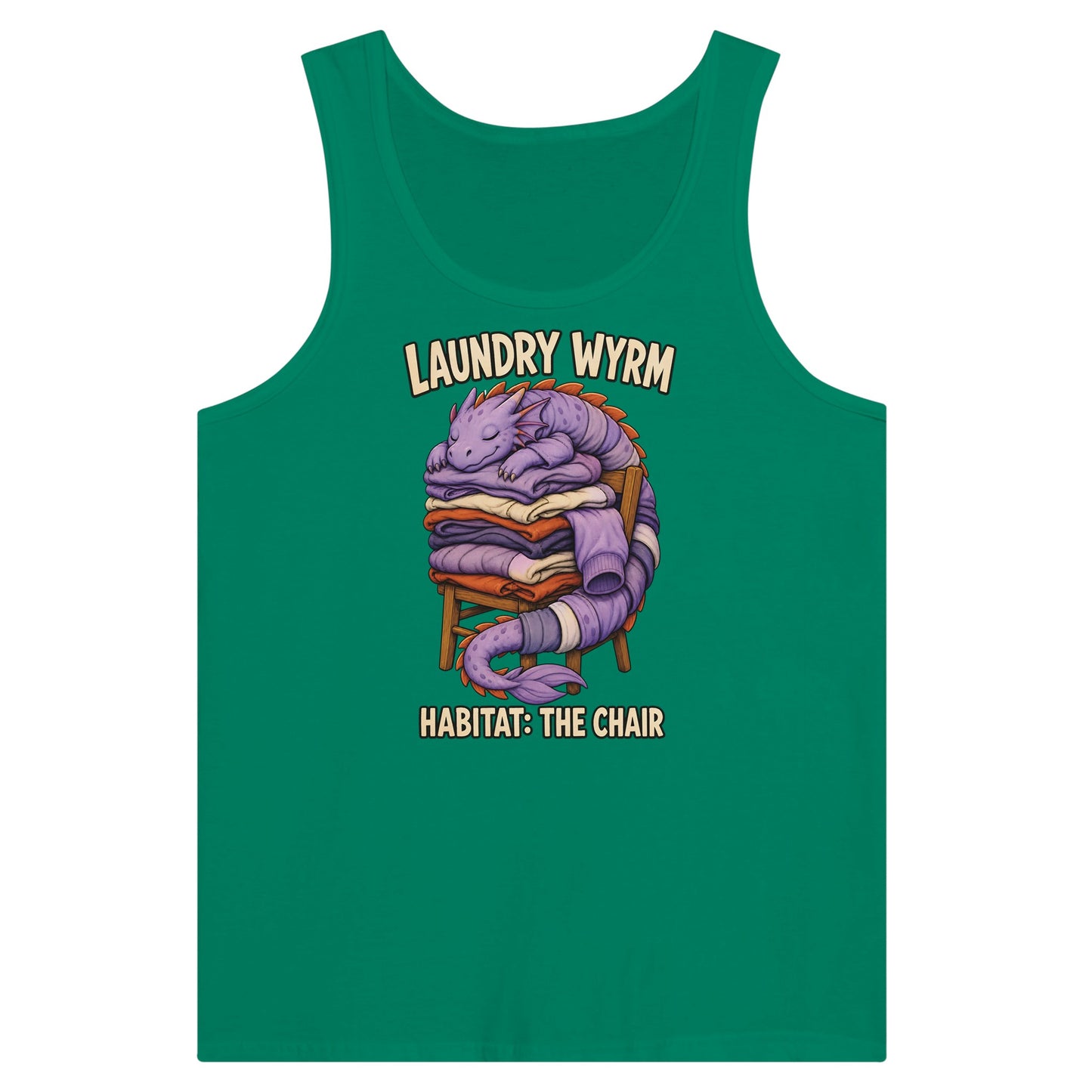 Laundry Wyrm – Habitat: The Chair Premium Unisex Tank Top — product view 10