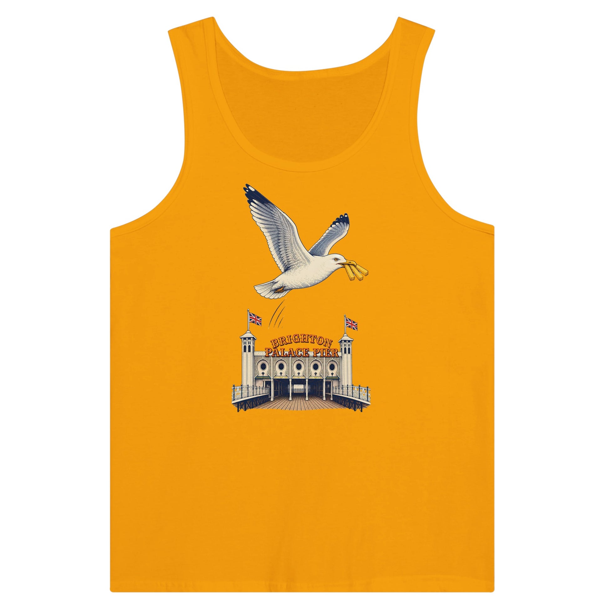 Brighton Palace Pier Chip Heist Premium Unisex Tank Top — product view 11