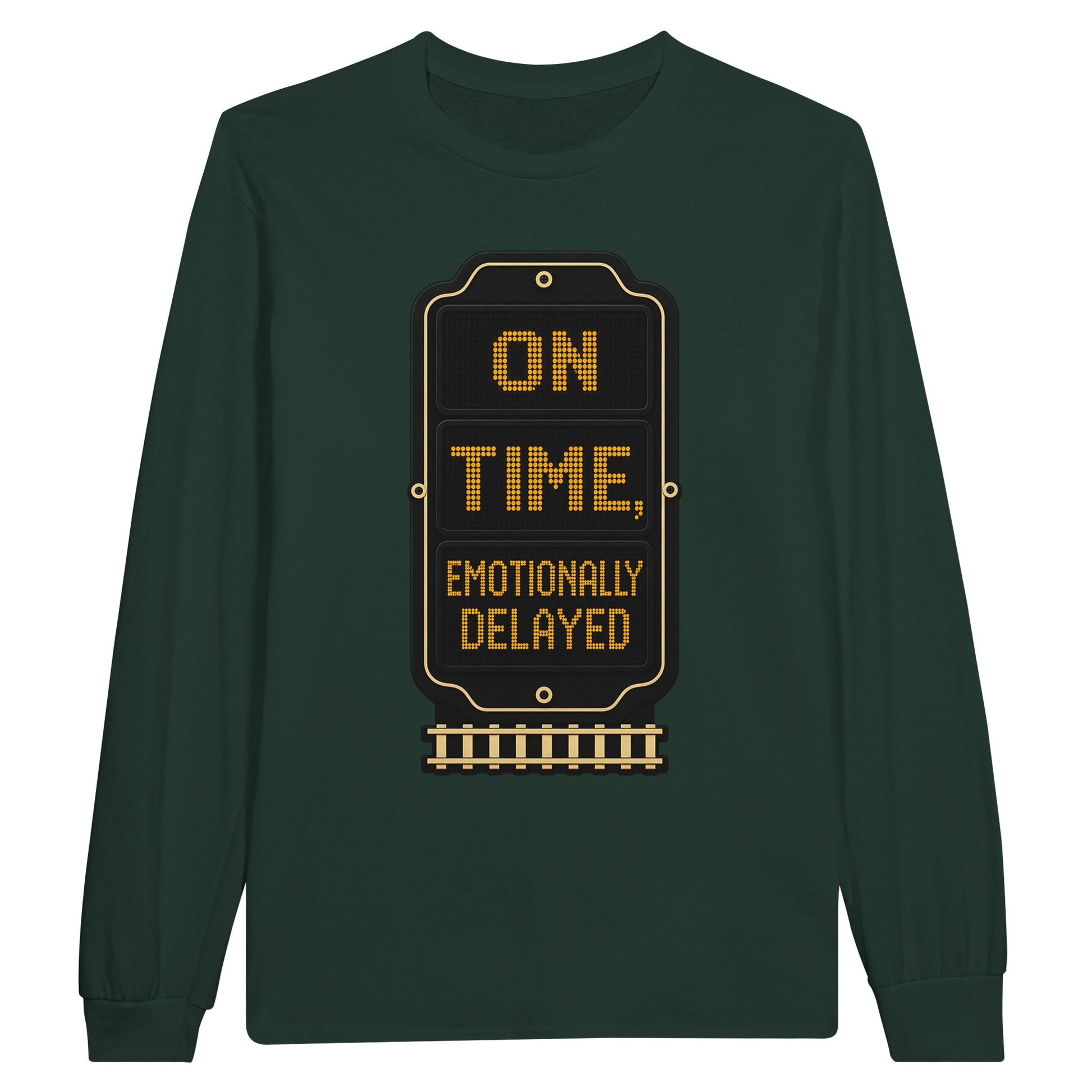 On Time, Emotionally Delayed Rail Graphic Long-Sleeve T-shirt — product view 5