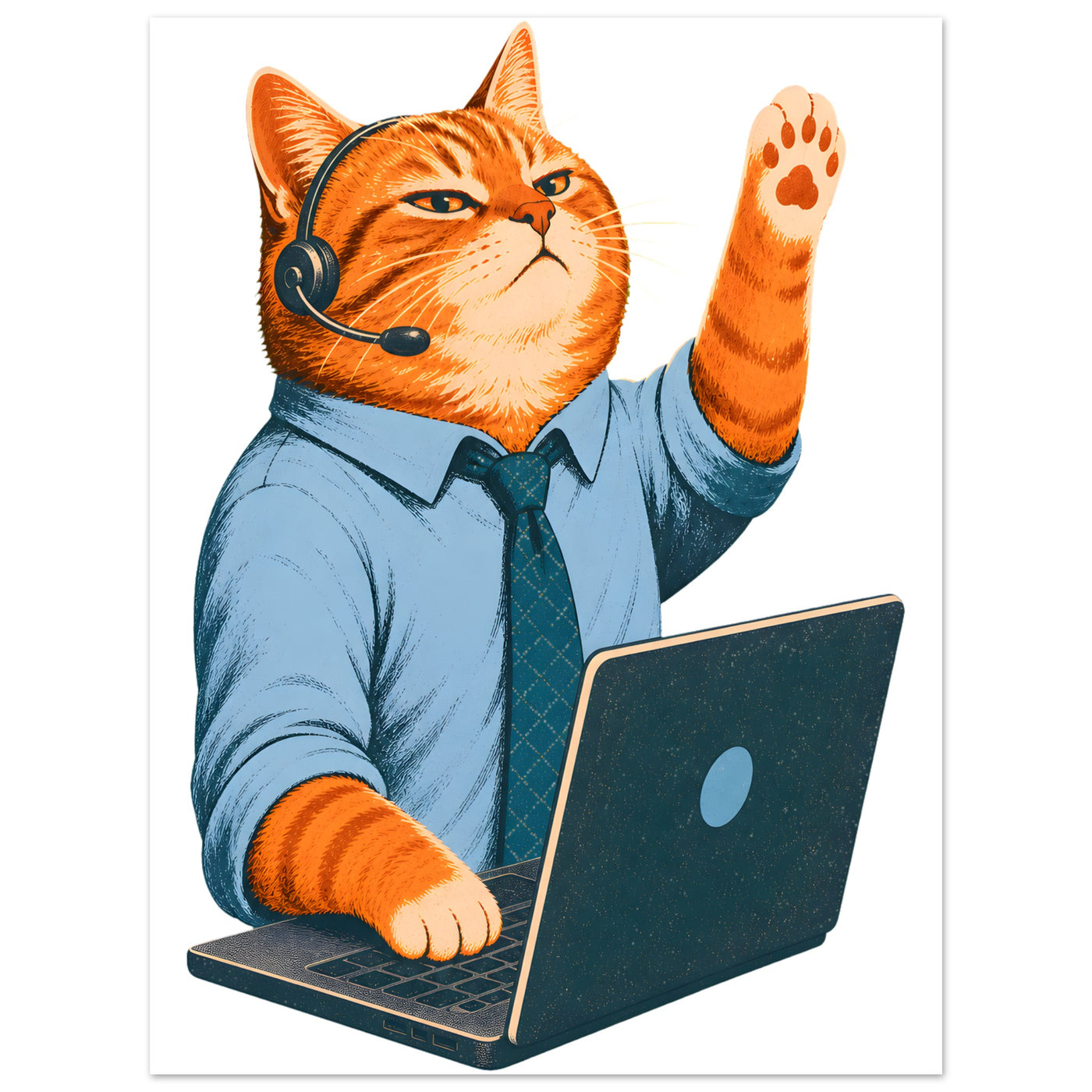 Cat Calls the Meeting Aluminium Print