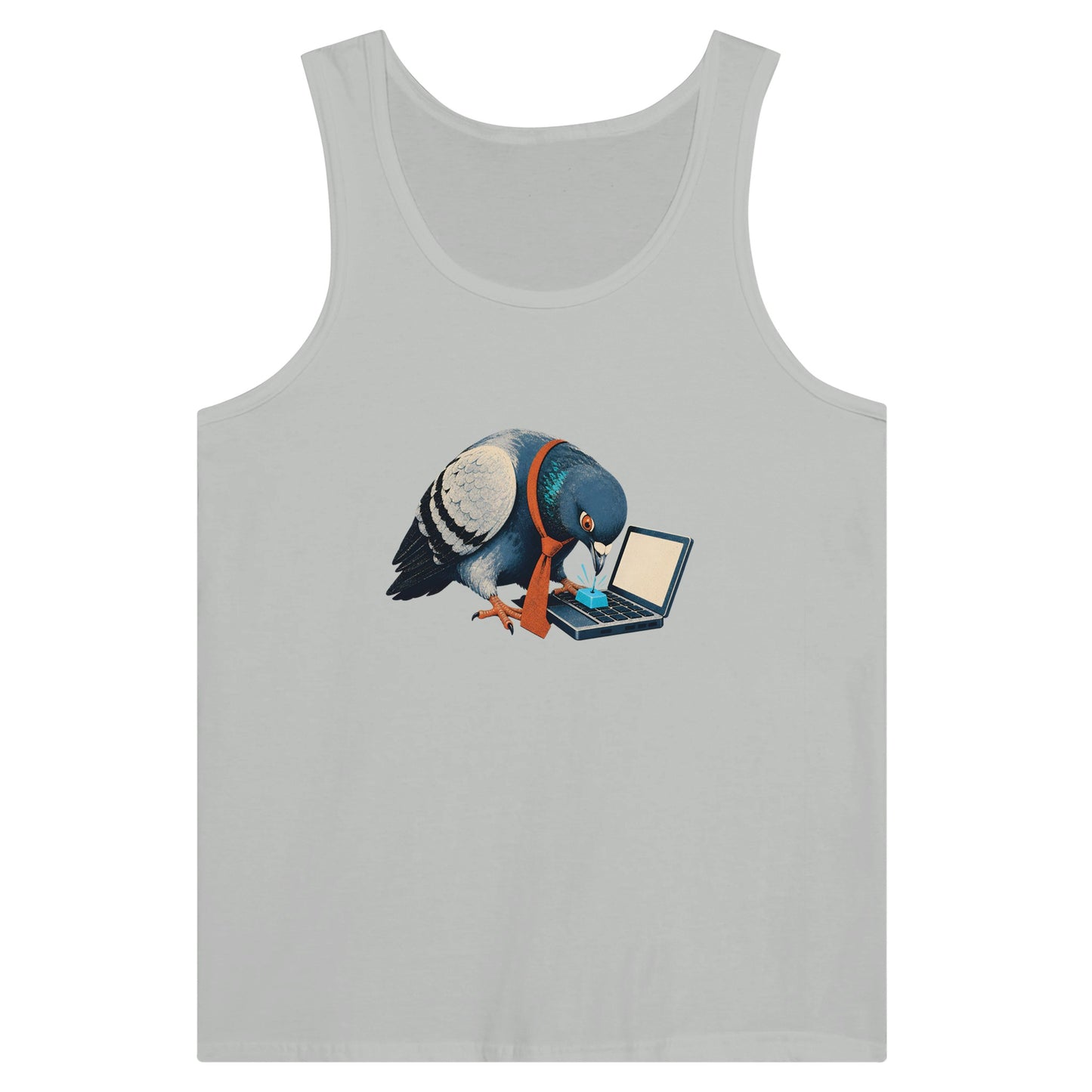 Pigeon Hits Send Premium Unisex Tank Top — product view 5