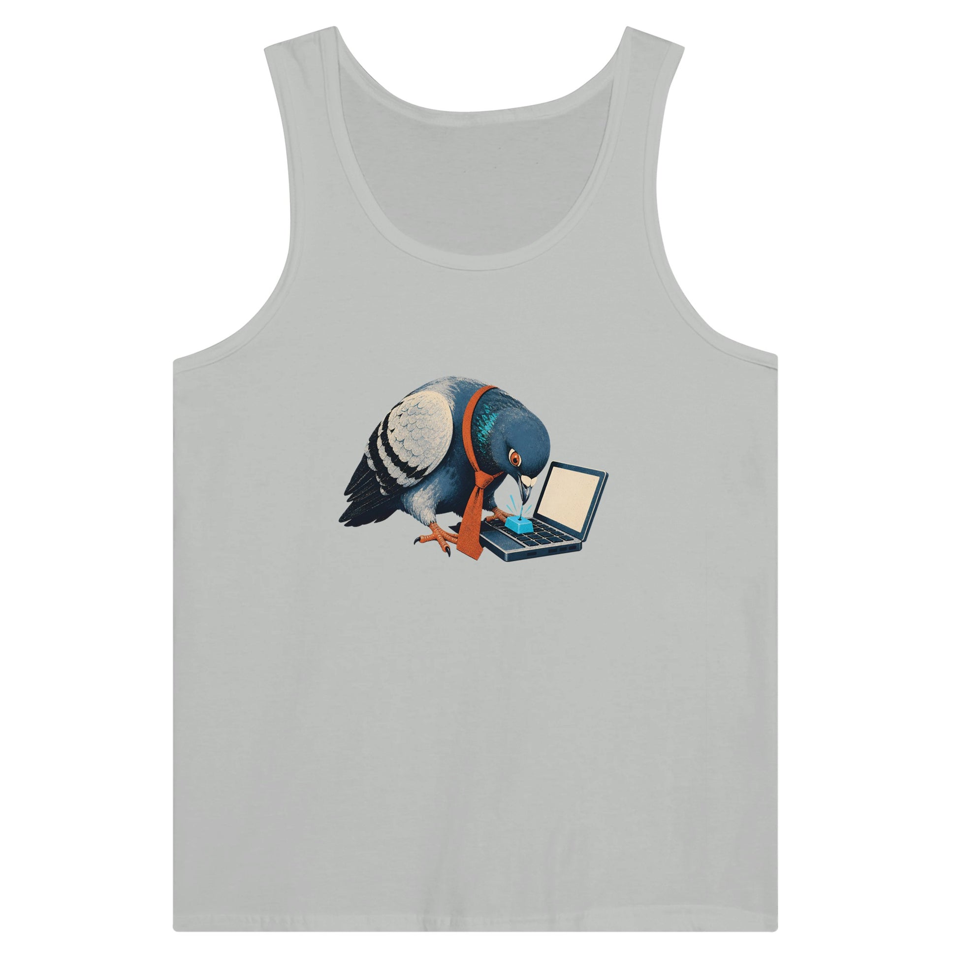 Pigeon Hits Send Premium Unisex Tank Top — product view 5