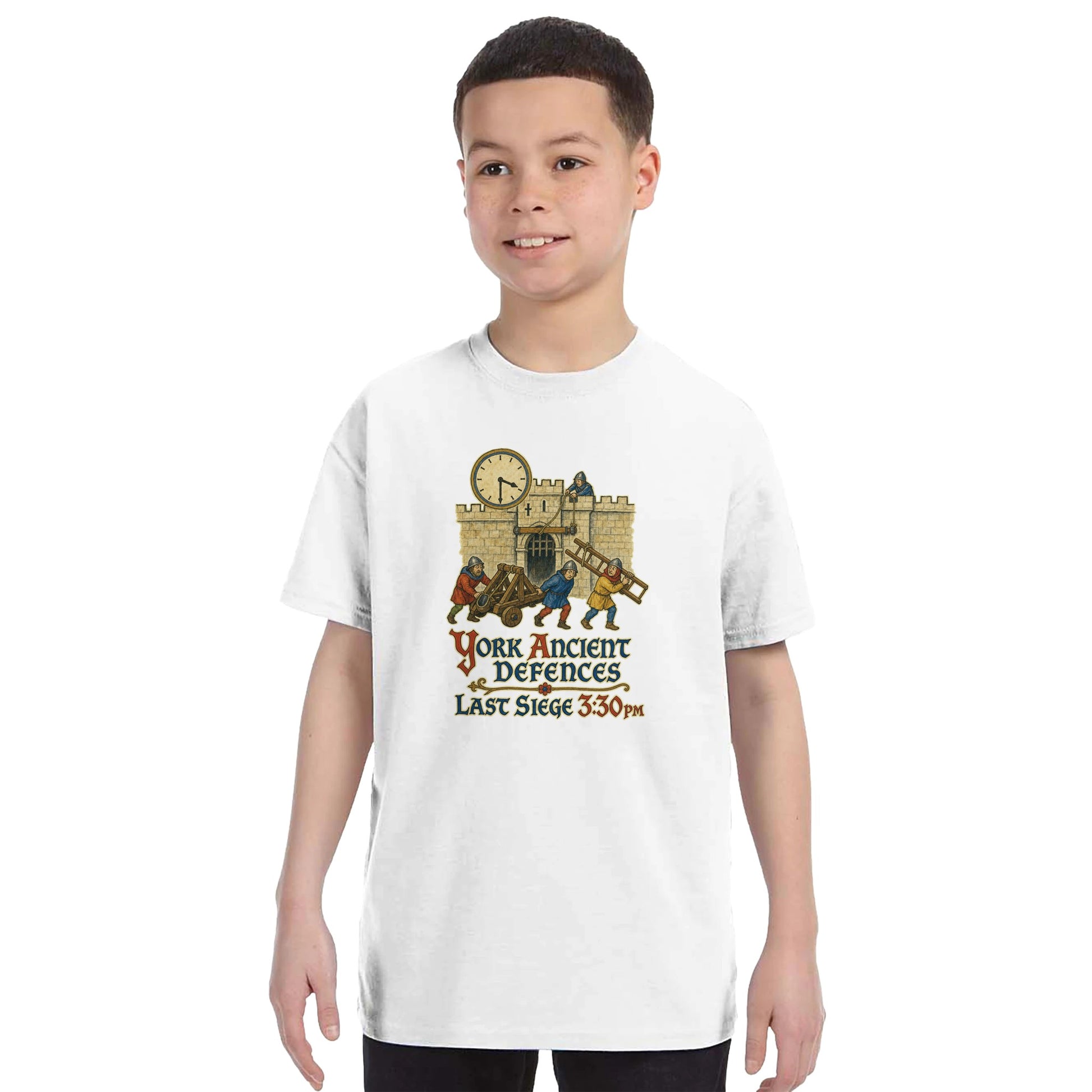 York Ancient Defences – Last Siege 3:30pm Kids' T-shirt — product view 3
