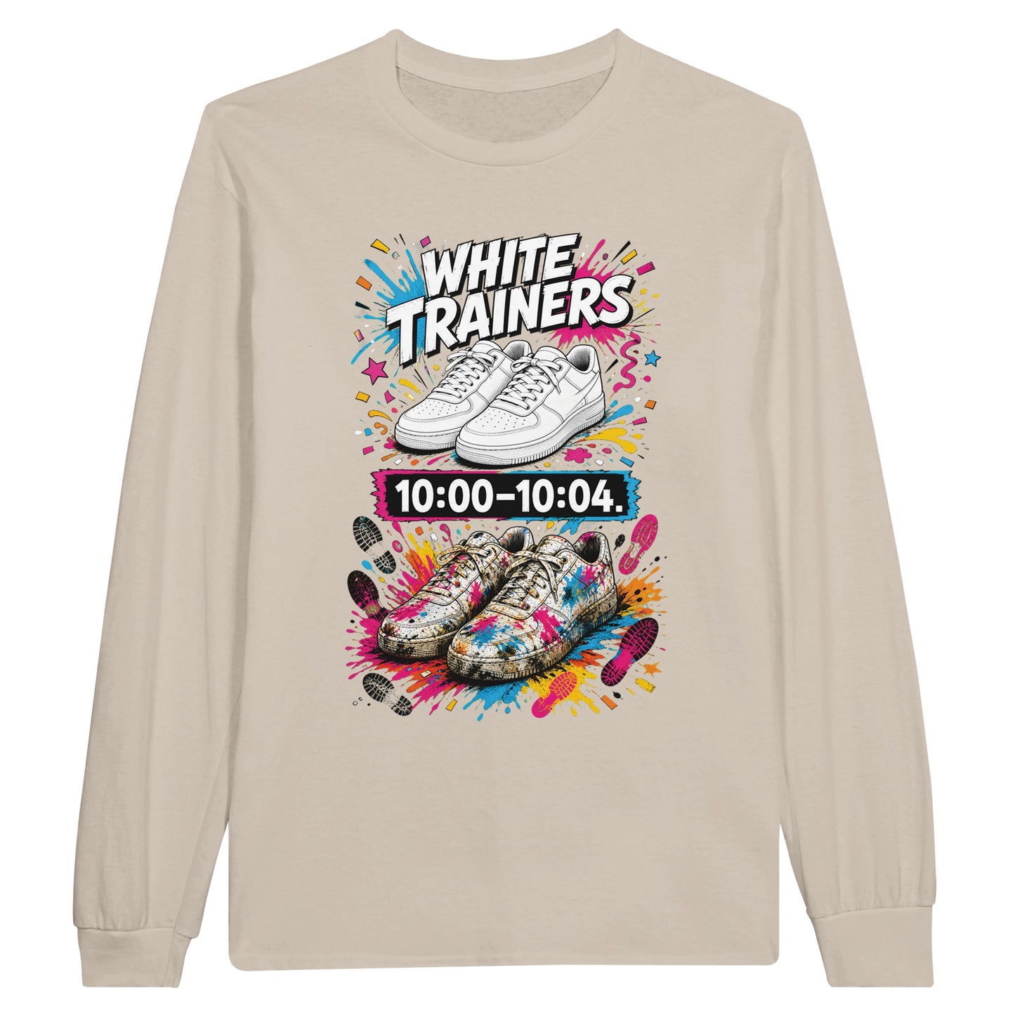 White Trainers: 10:00–10:04 Long-Sleeve T-shirt — product view 3