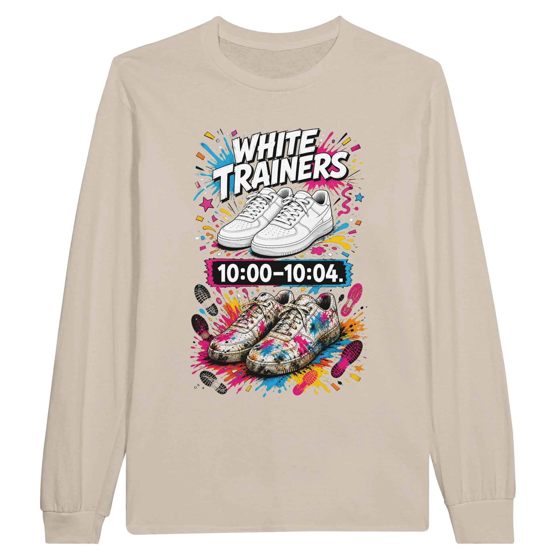 White Trainers: 10:00–10:04 Long-Sleeve T-shirt — product view 3