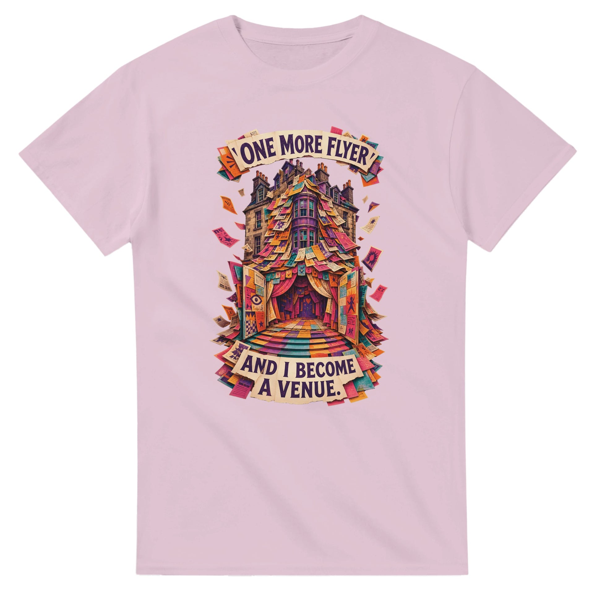 One More Flyer and I Become a Venue T-shirt — product view 4