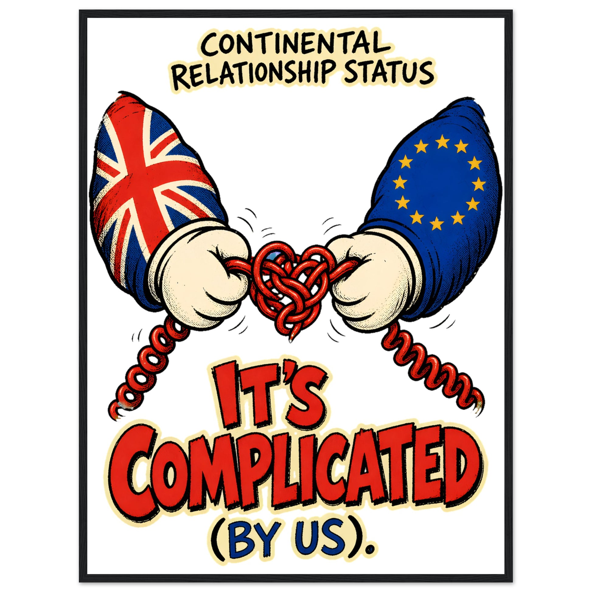 It's Complicated (By Us) UK–EU 1990s Cartoon Framed Wall Art — product view 8