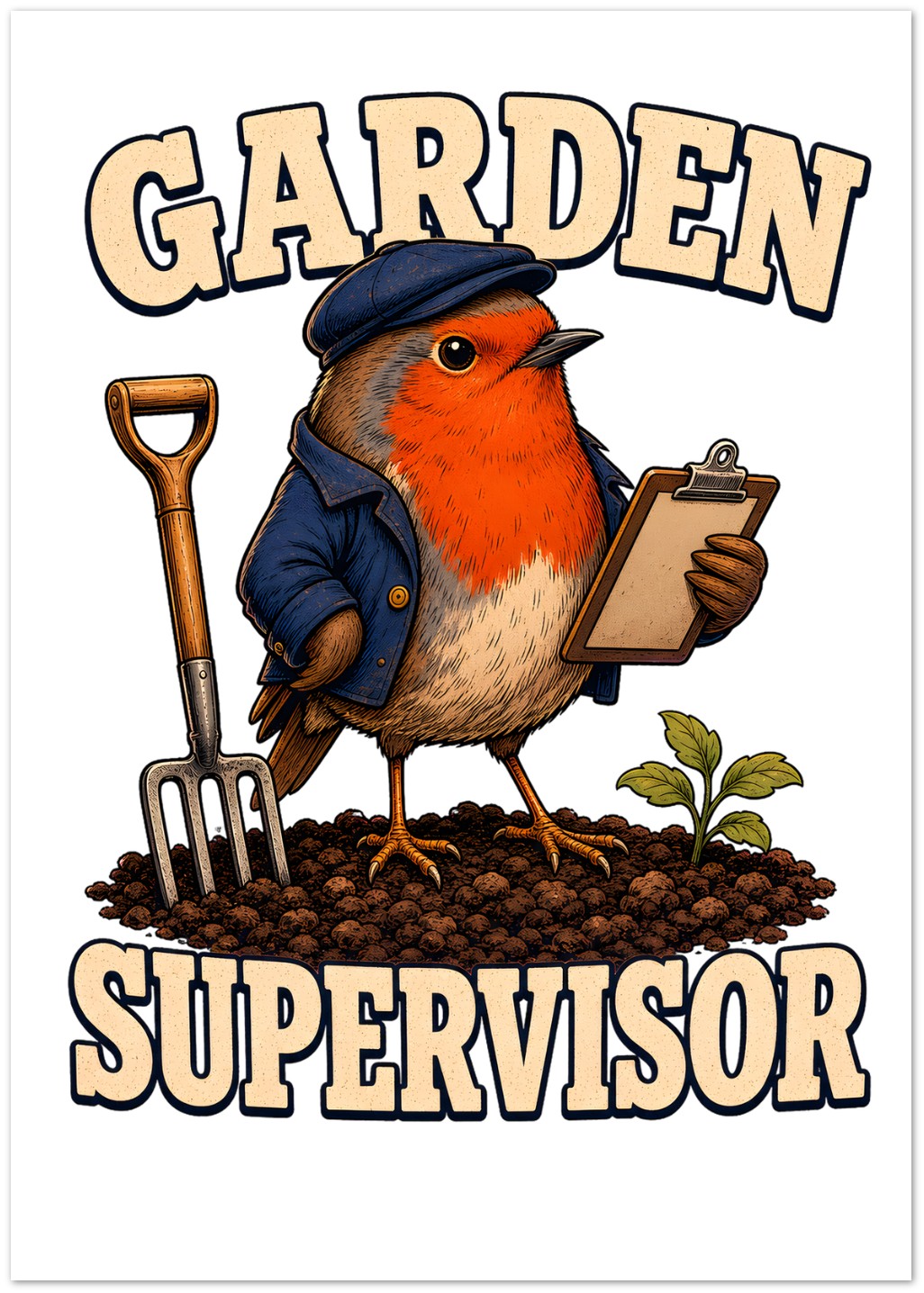 Garden Supervisor Robin Greeting Card Pack