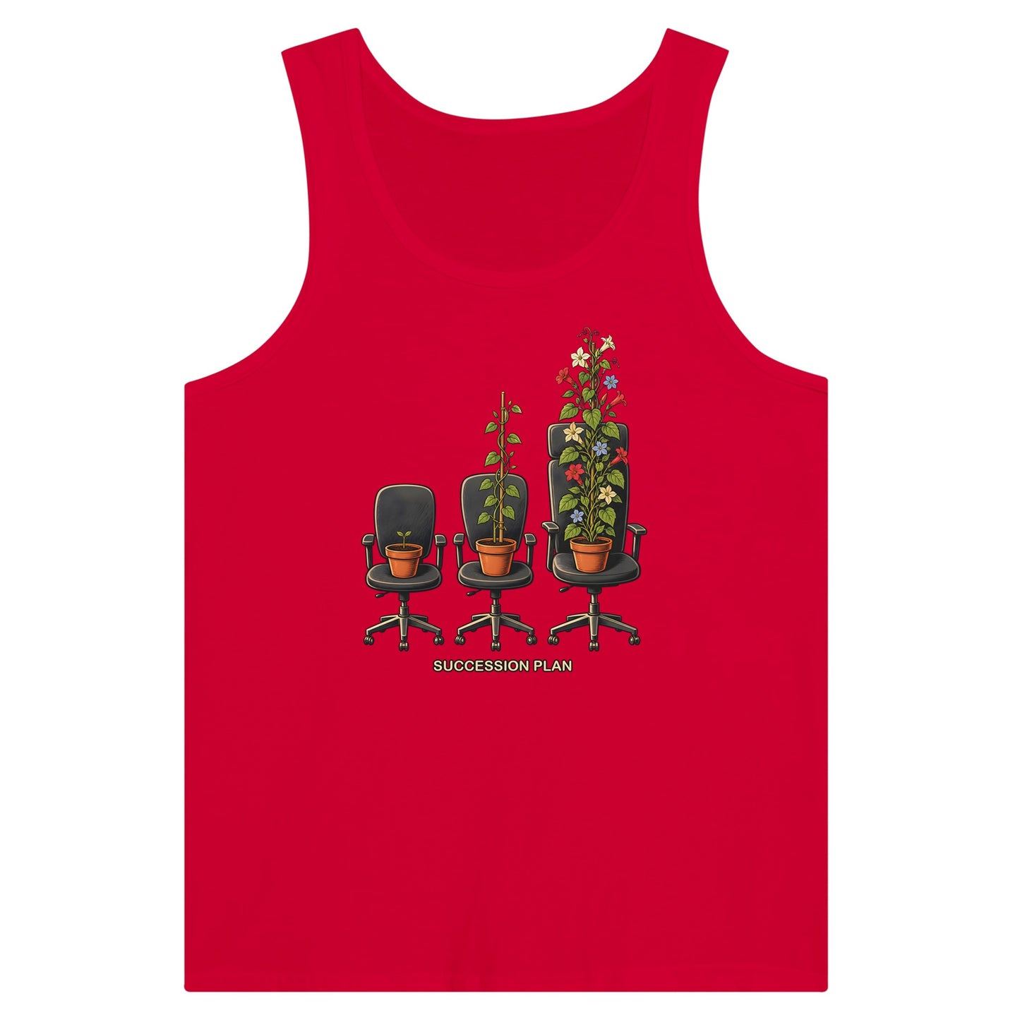 Succession Plan Office Chair Garden Graphic Premium Unisex Tank Top — product view 12