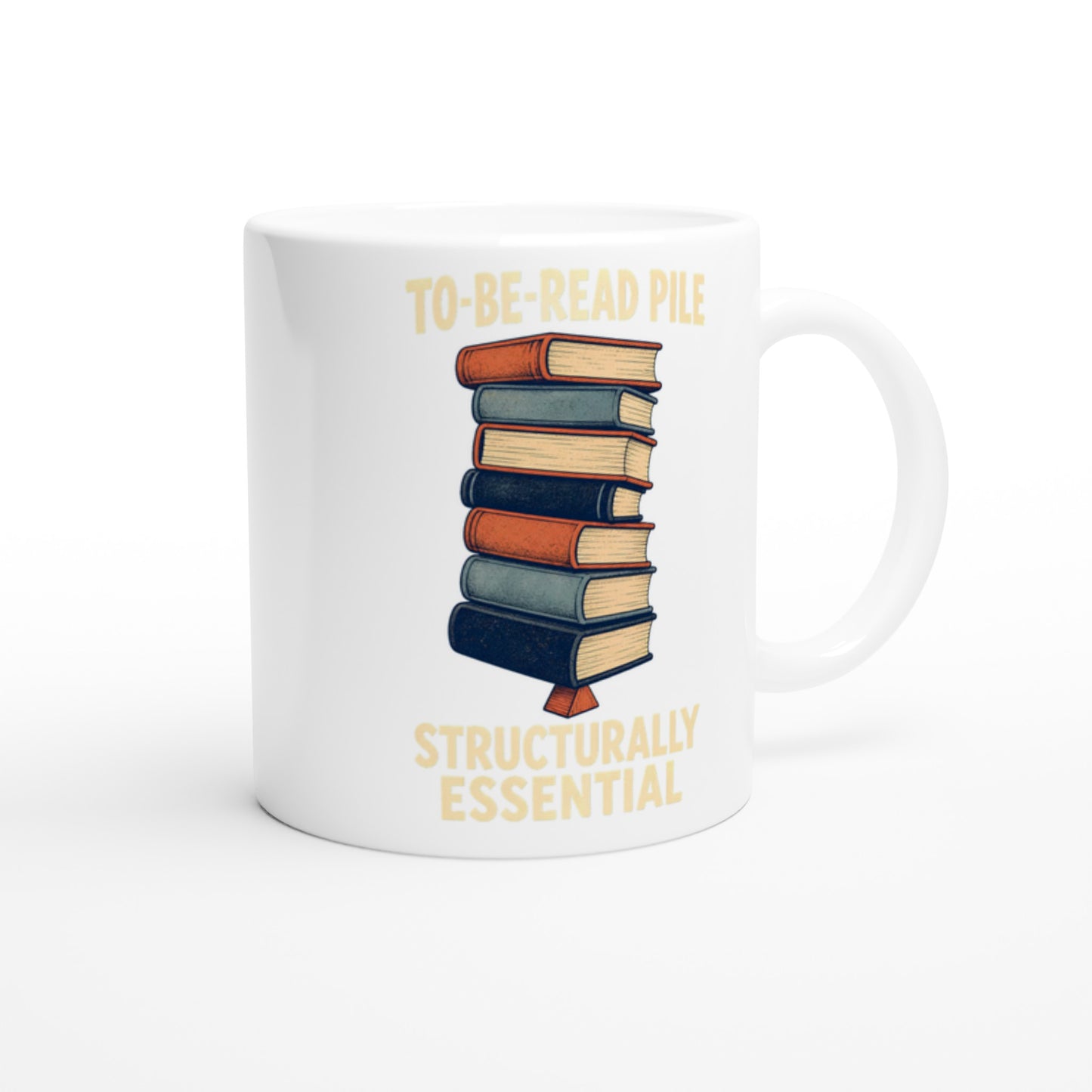 To-Be-Read Pile: Structurally Essential Book Graphic Mug — product view 2